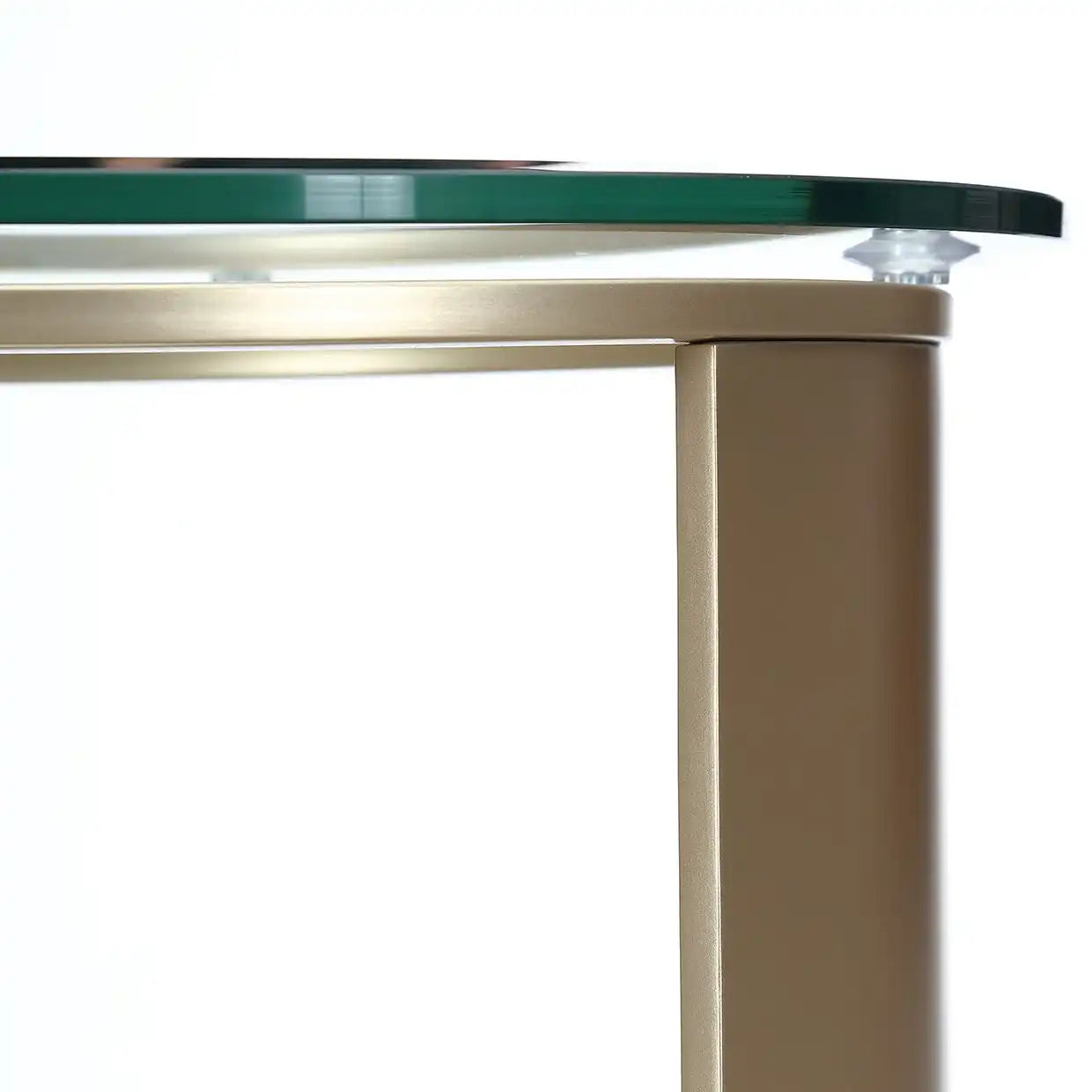 Houston - Round Chairside Table - Brushed Gold - Best Buy Furniture