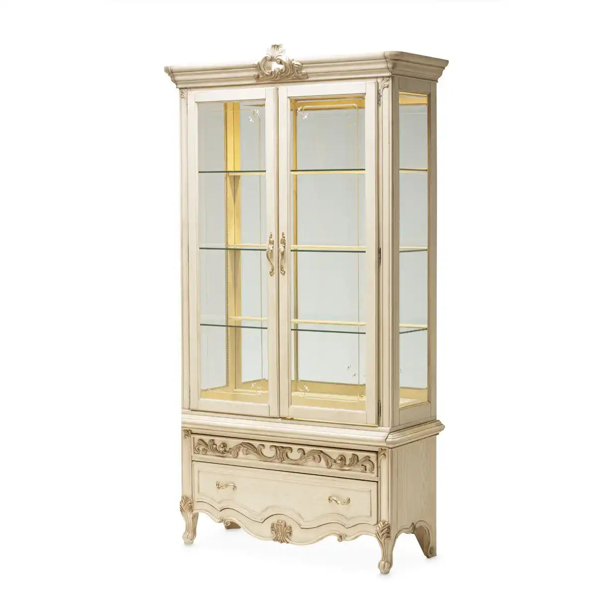 Platine de Royale - Curio Cabinet - Champagne - Best Buy Furniture