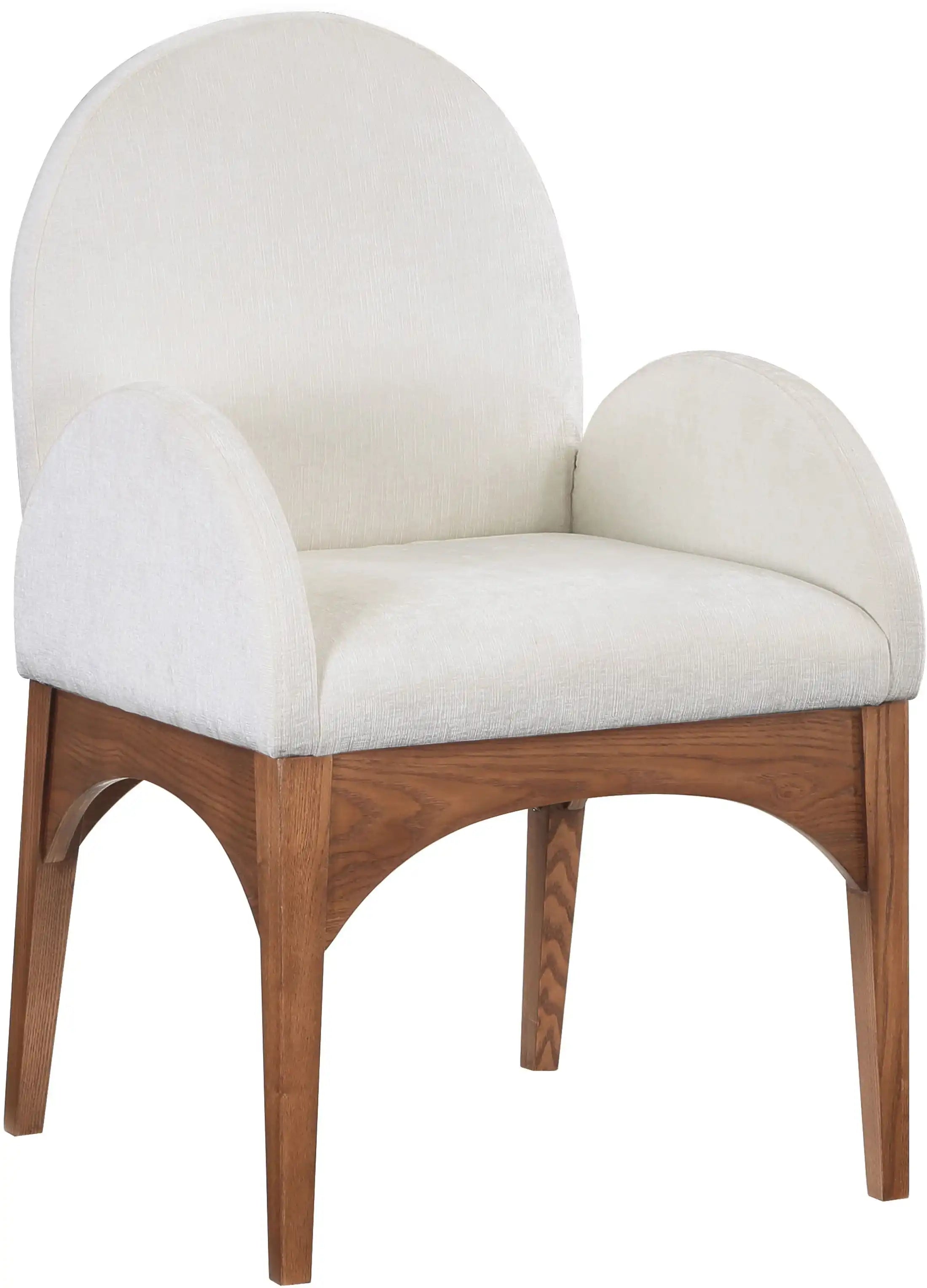 Waldorf - Chenille Dining Arm Chair With Brown Legs - Best Buy Furniture