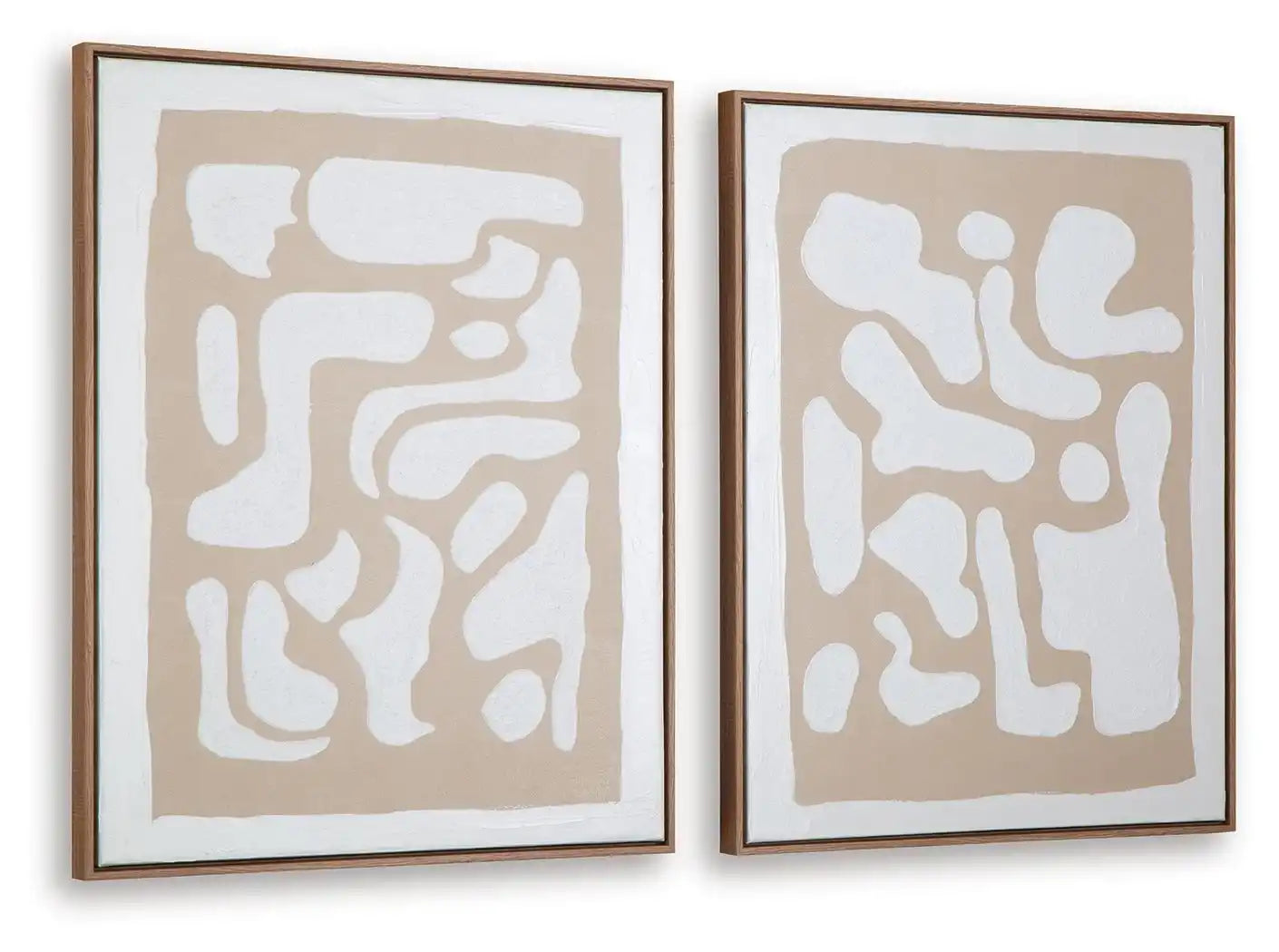 Waldett - Wall Art Set (Set of 2) - Beige / White - Best Buy Furniture