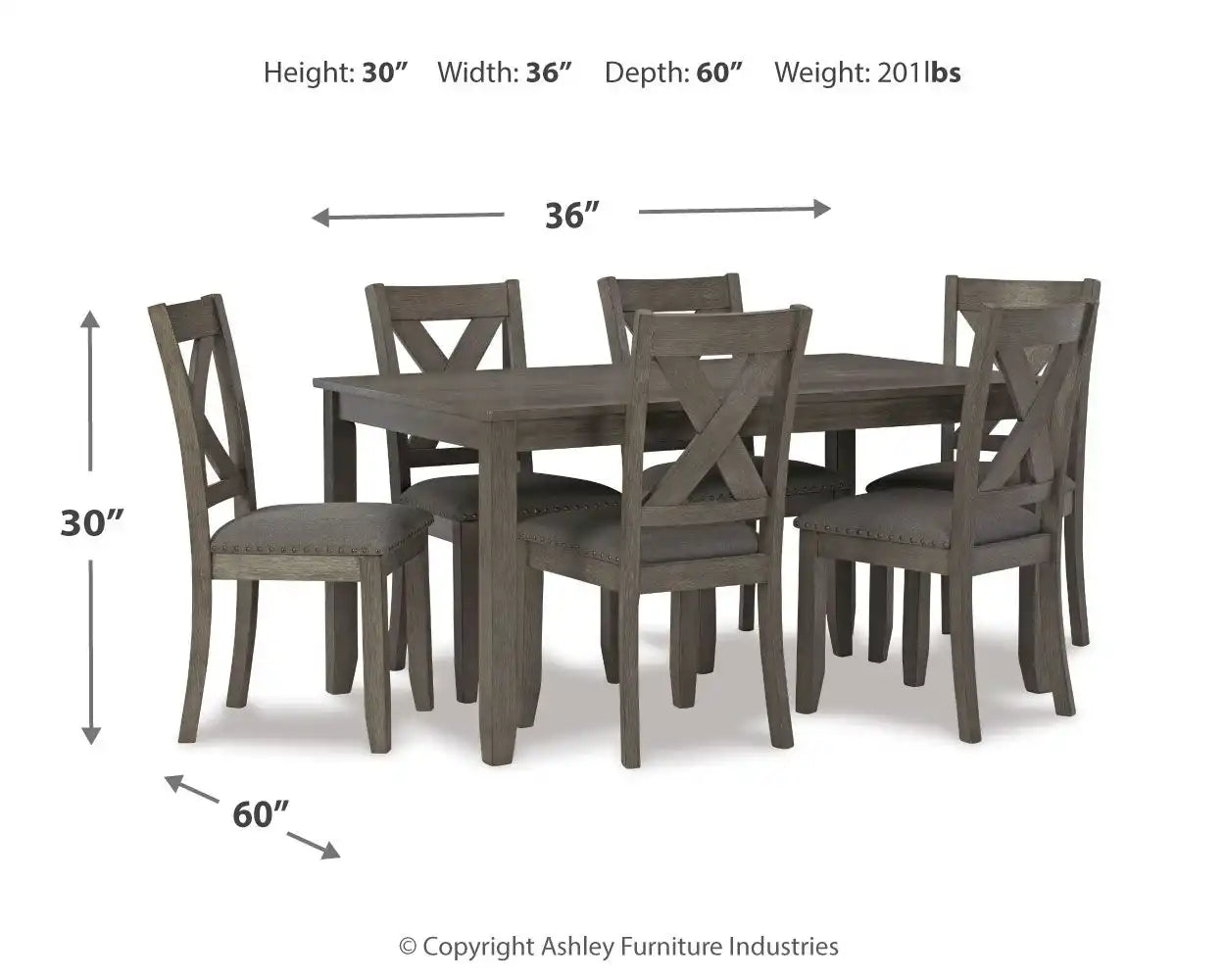 Caitbrook - RECT DRM Table Set (Set of 7) - Gray - Best Buy Furniture