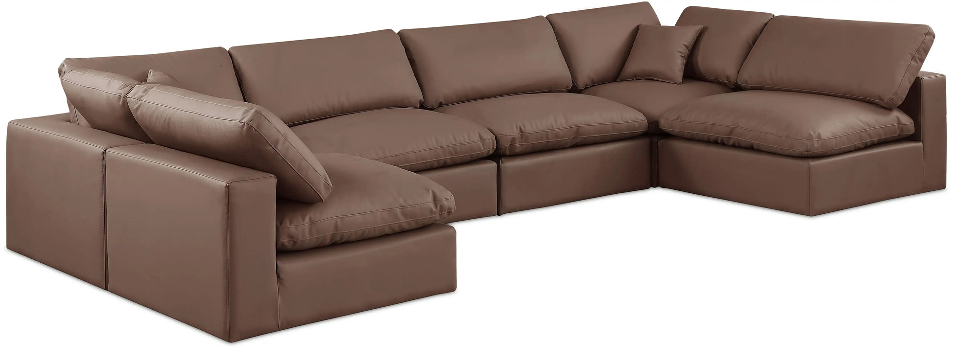 Comfy - 6 Piece Faux Leather Modular Armless Sectional - Best Buy Furniture