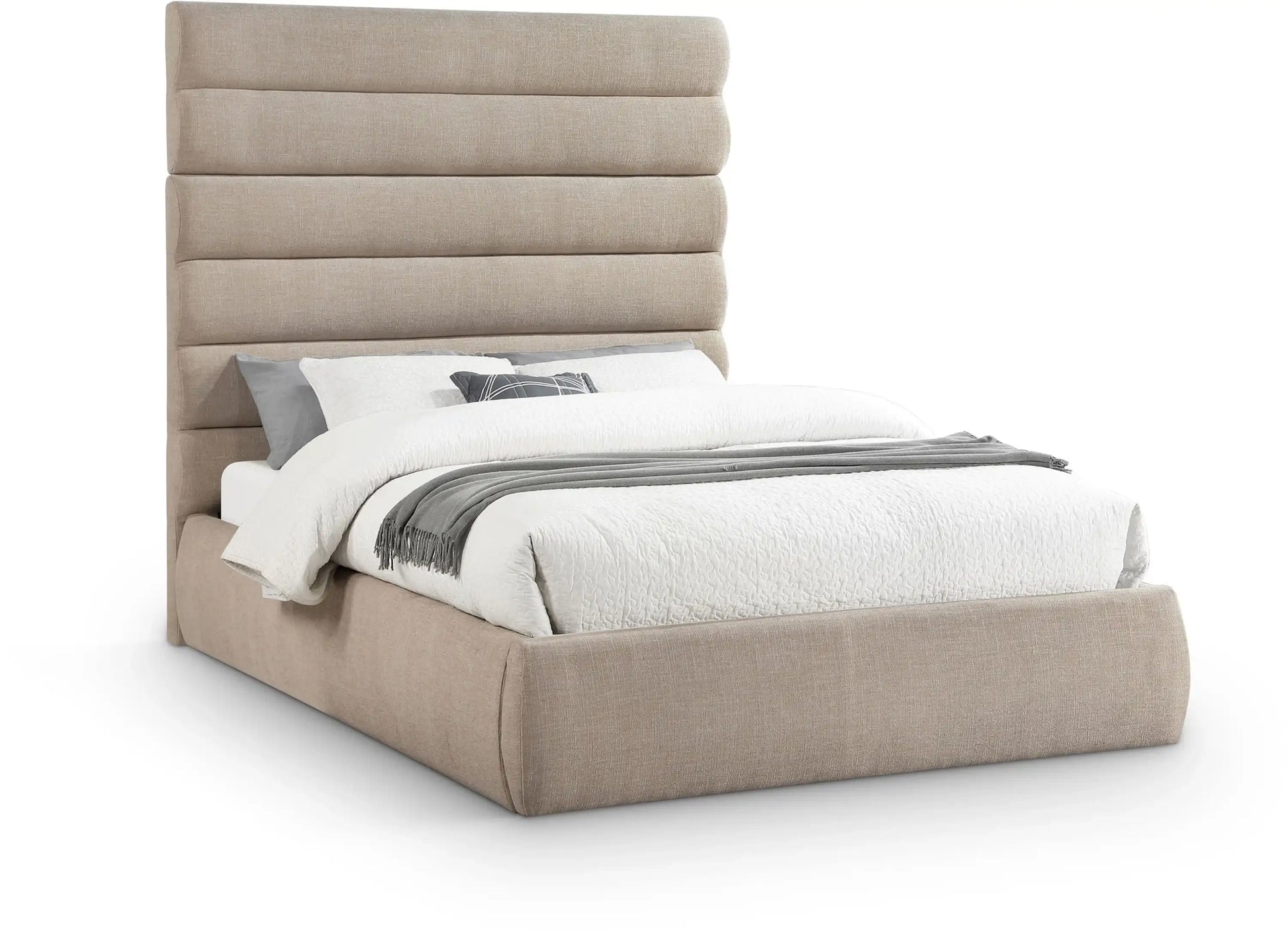 Adam - Linen Fabric Bed With 70.5" Headboard - Best Buy Furniture