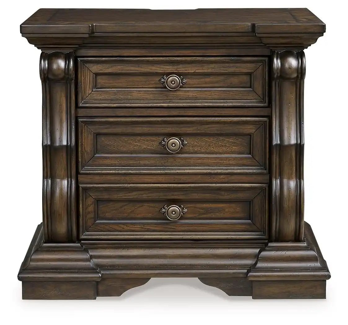 Maylee - Three Drawer Night Stand - Dark Brown - Best Buy Furniture