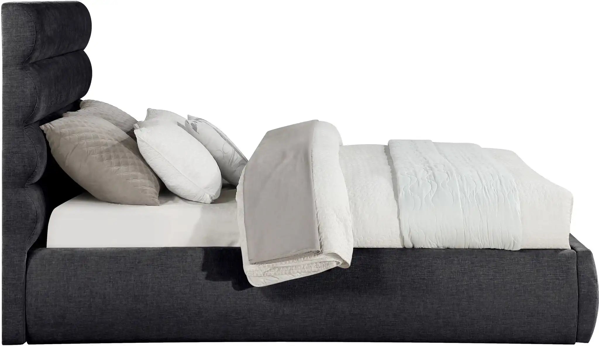 Adam - Chenille Fabric Bed With 52" Headboard