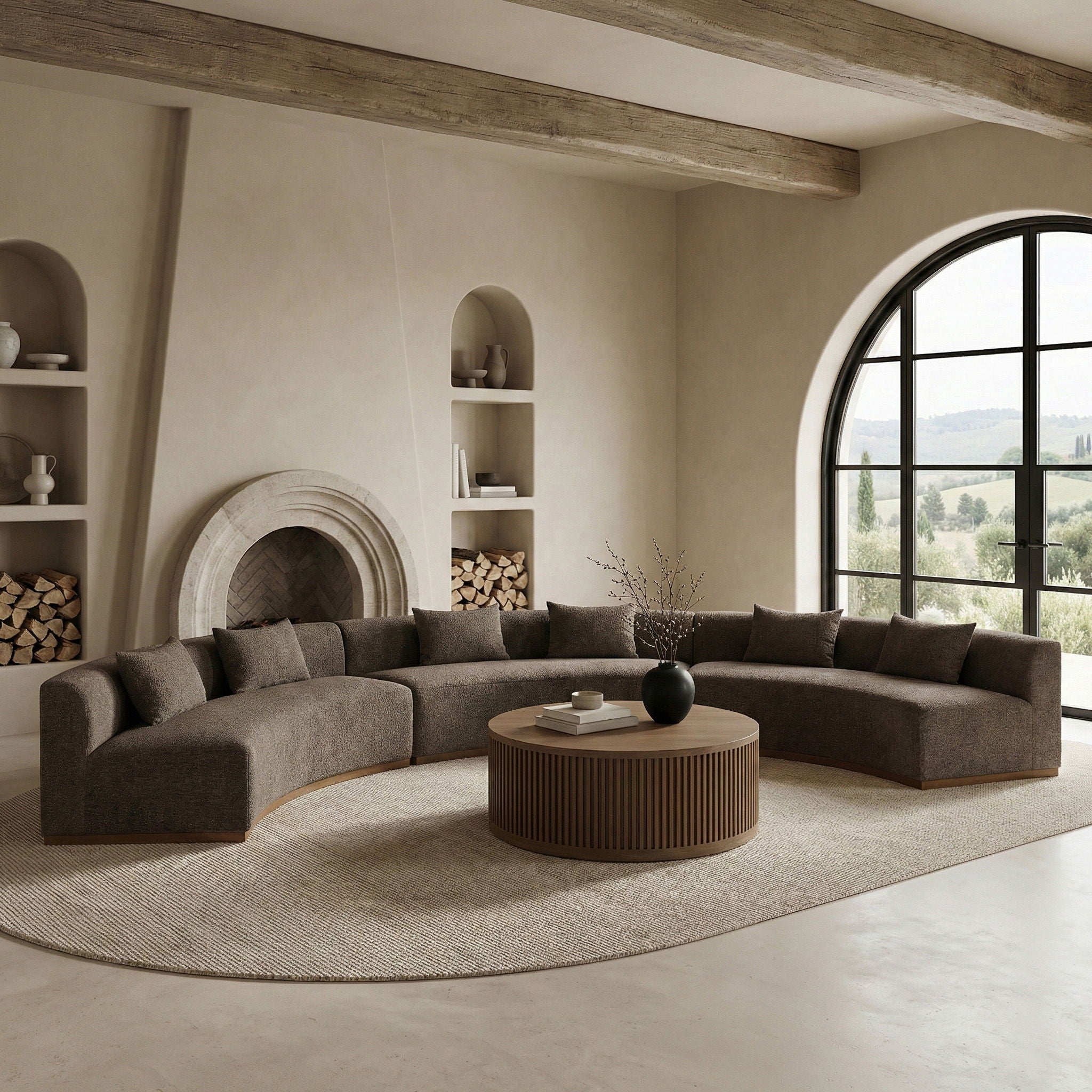 Avanti - Chenille Fabric Upholstered 3 Piece Modular Sectional