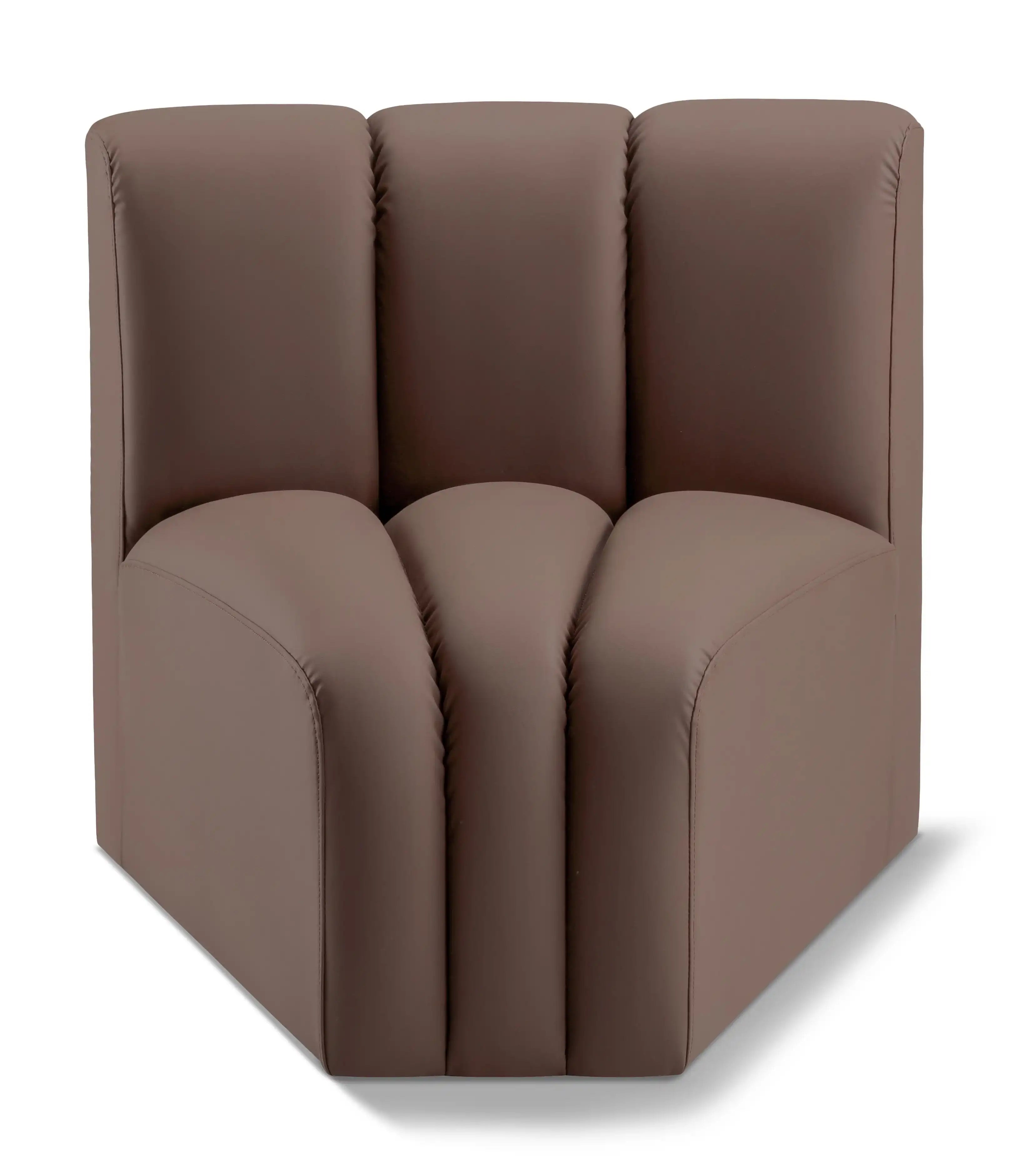 Arc - Faux Leather Curved Corner Chair - Best Buy Furniture