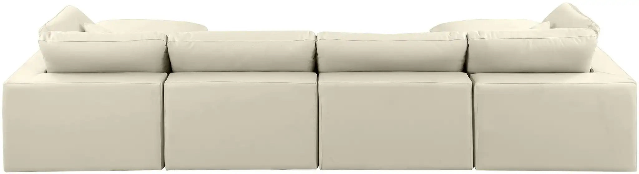 Comfy - 6 Piece Faux Leather Modular Double Chaise Sectional