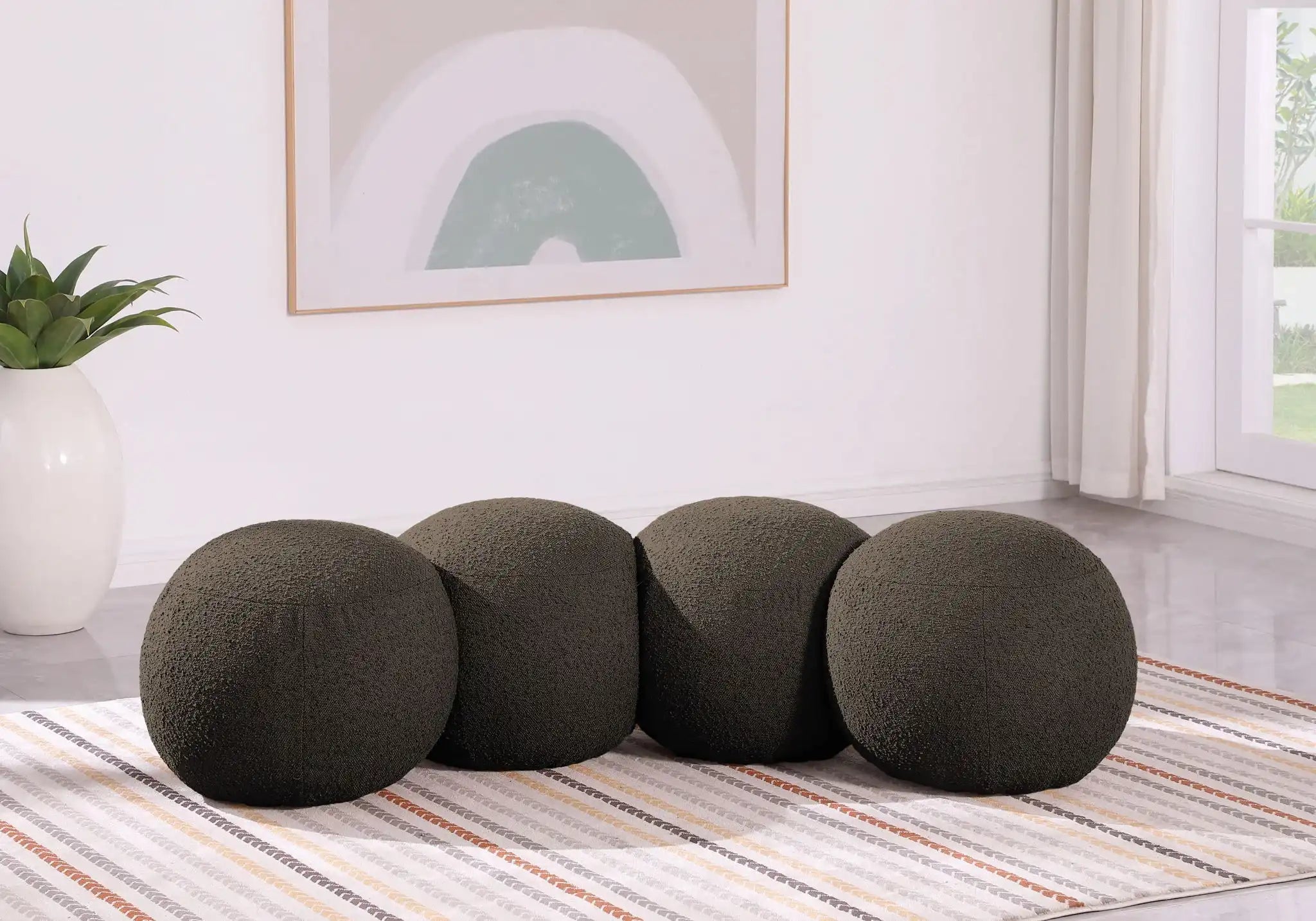 Apollo - Boucle Fabric Bench