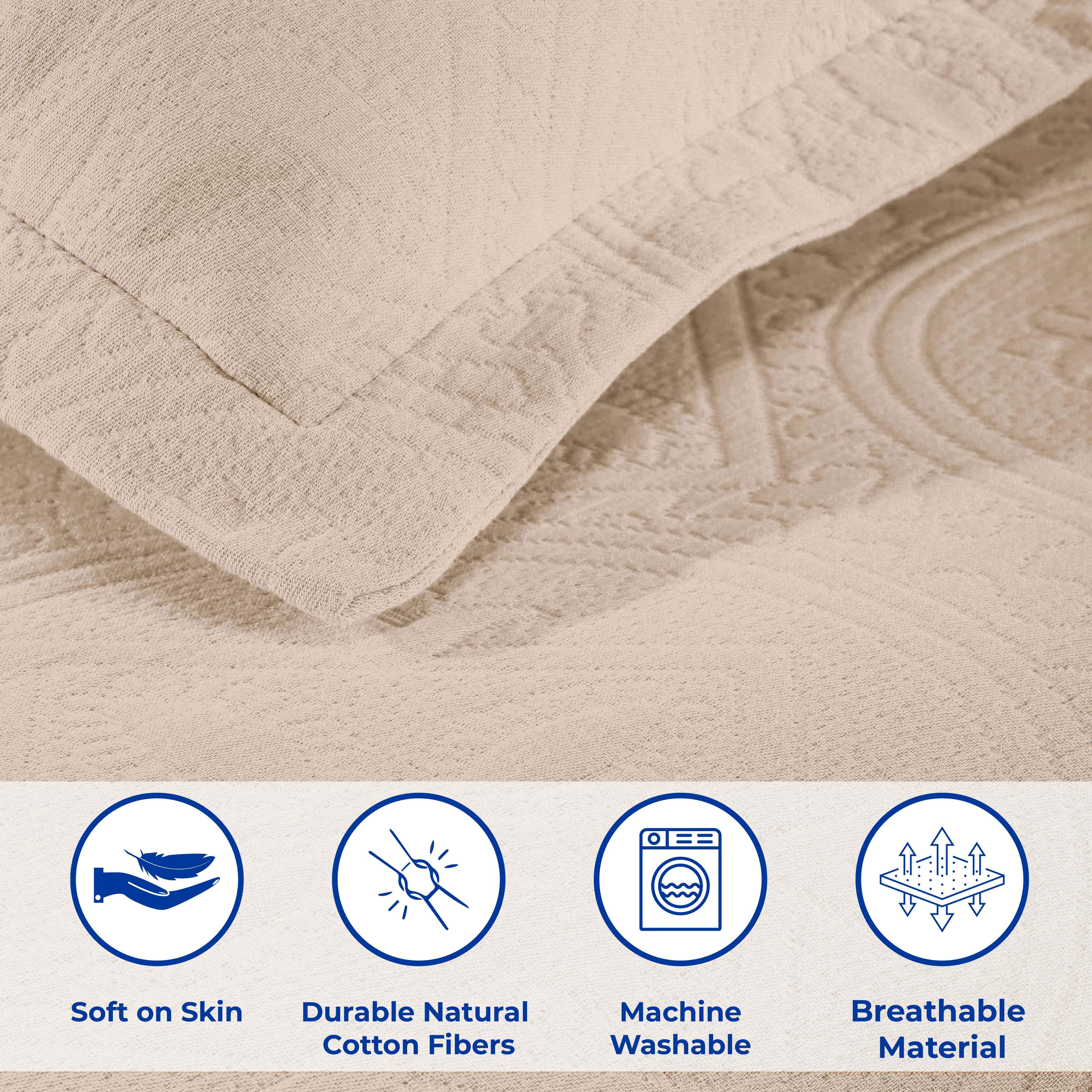 Celtic Circle Cotton Jacquard Matelasse Bedspread Set - Bedspread by Superior Brand