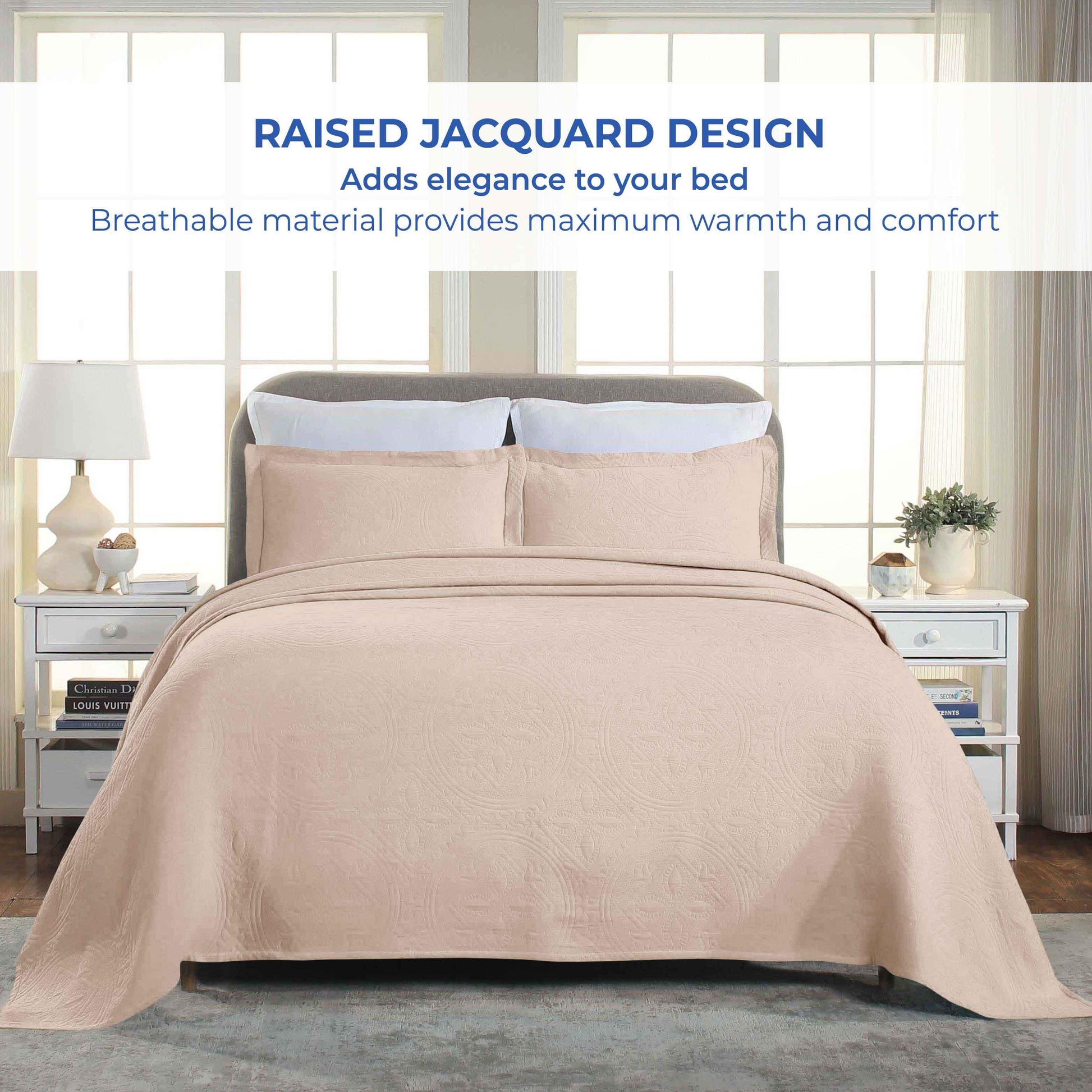 Celtic Circle Cotton Jacquard Matelasse Bedspread Set - Bedspread by Superior Brand