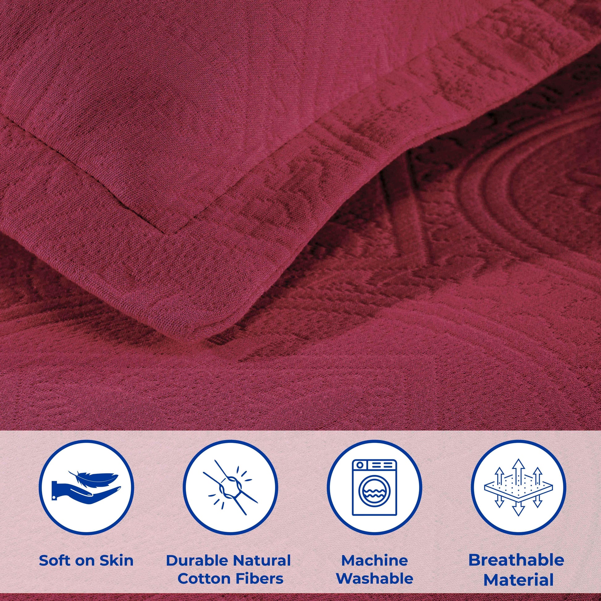 Celtic Circle Cotton Jacquard Matelasse Bedspread Set - Bedspread by Superior Brand