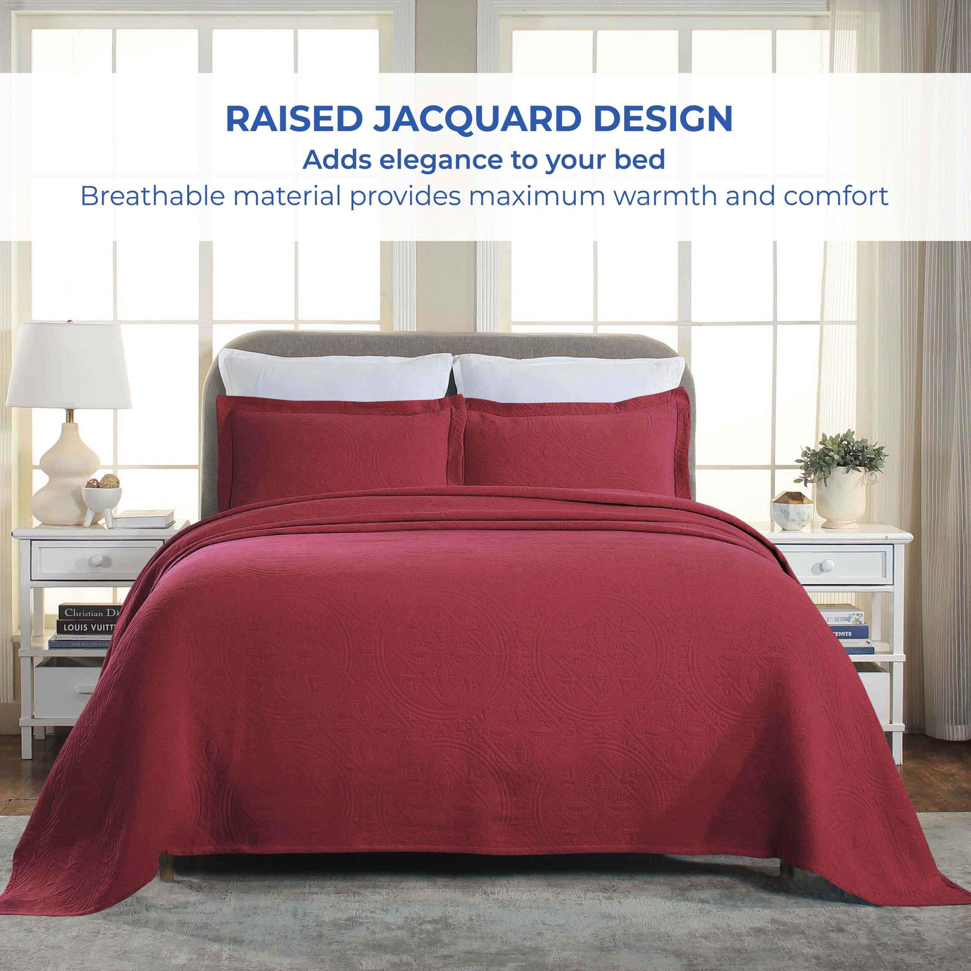 Celtic Circle Cotton Jacquard Matelasse Bedspread Set - Bedspread by Superior Brand