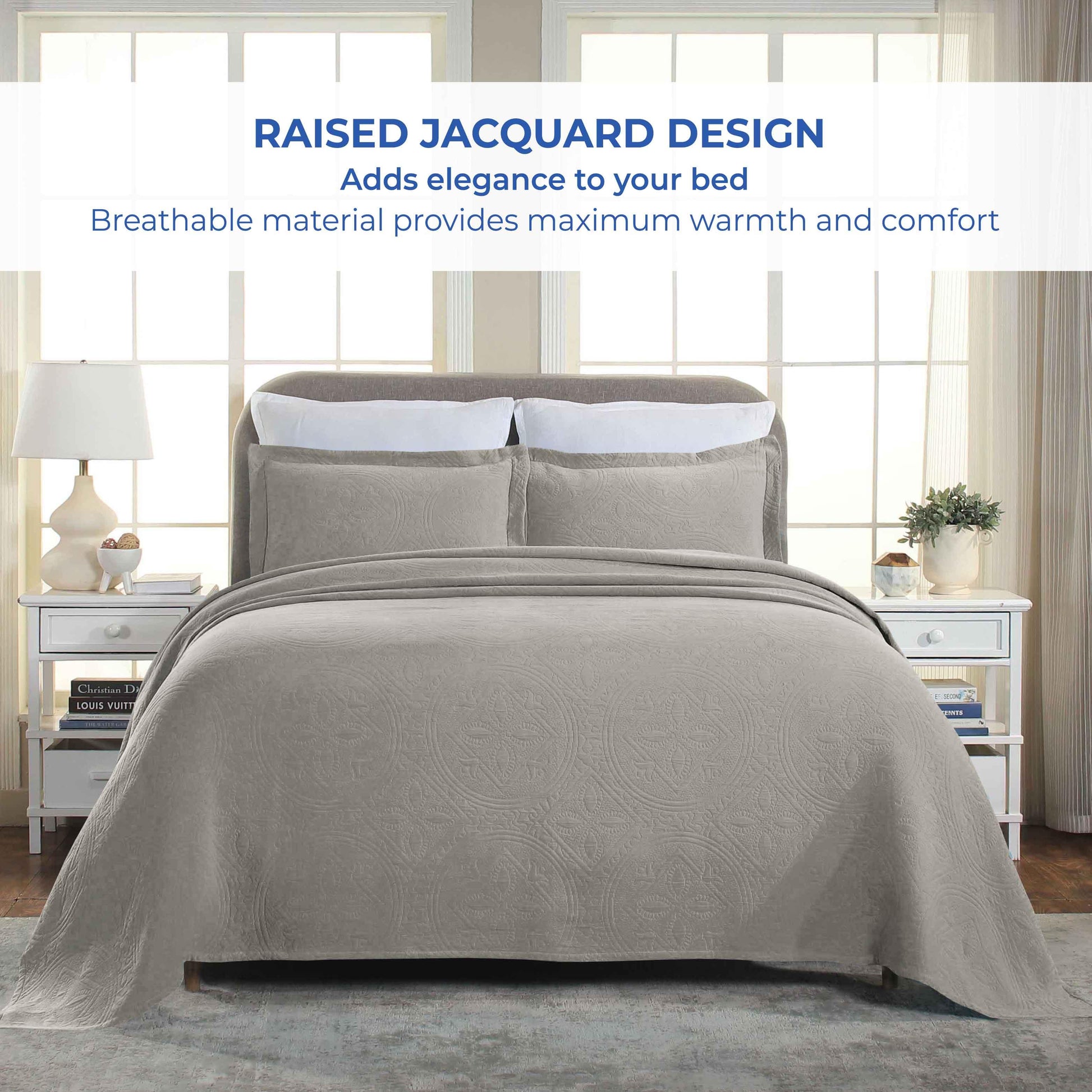 Celtic Circle Cotton Jacquard Matelasse Bedspread Set - Bedspread by Superior Brand