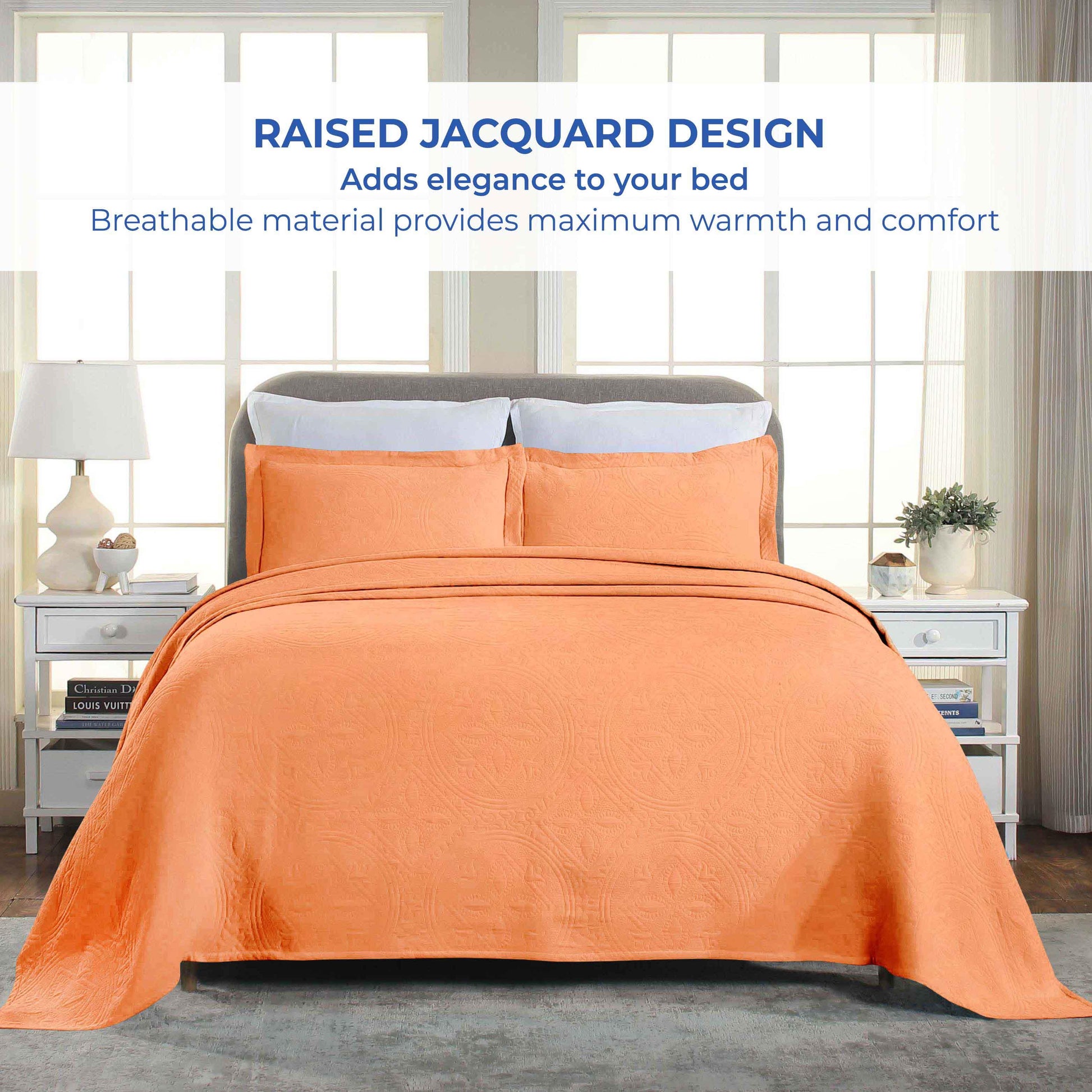 Celtic Circle Cotton Jacquard Matelasse Bedspread Set - Bedspread by Superior Brand