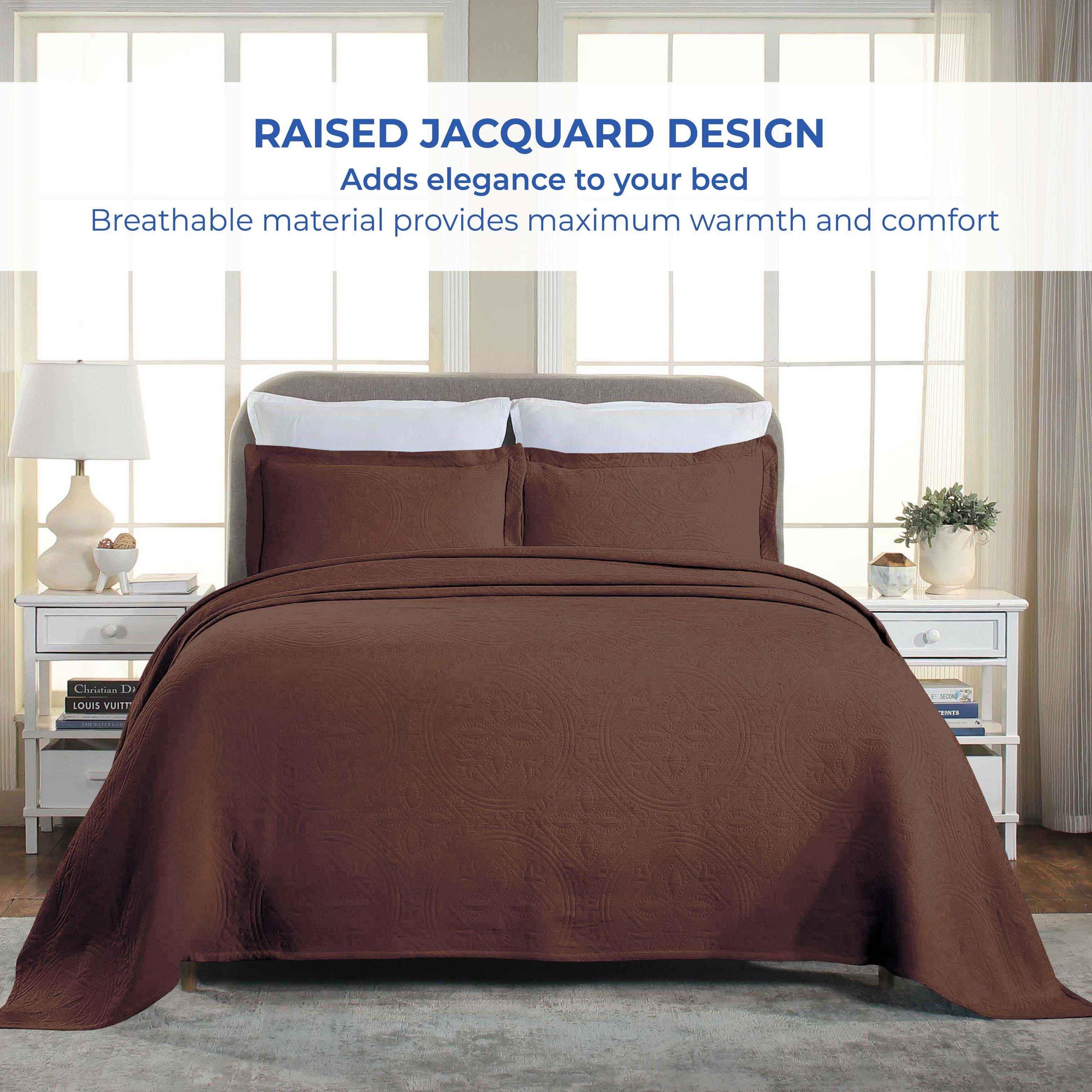 Celtic Circle Cotton Jacquard Matelasse Bedspread Set - Bedspread by Superior Brand