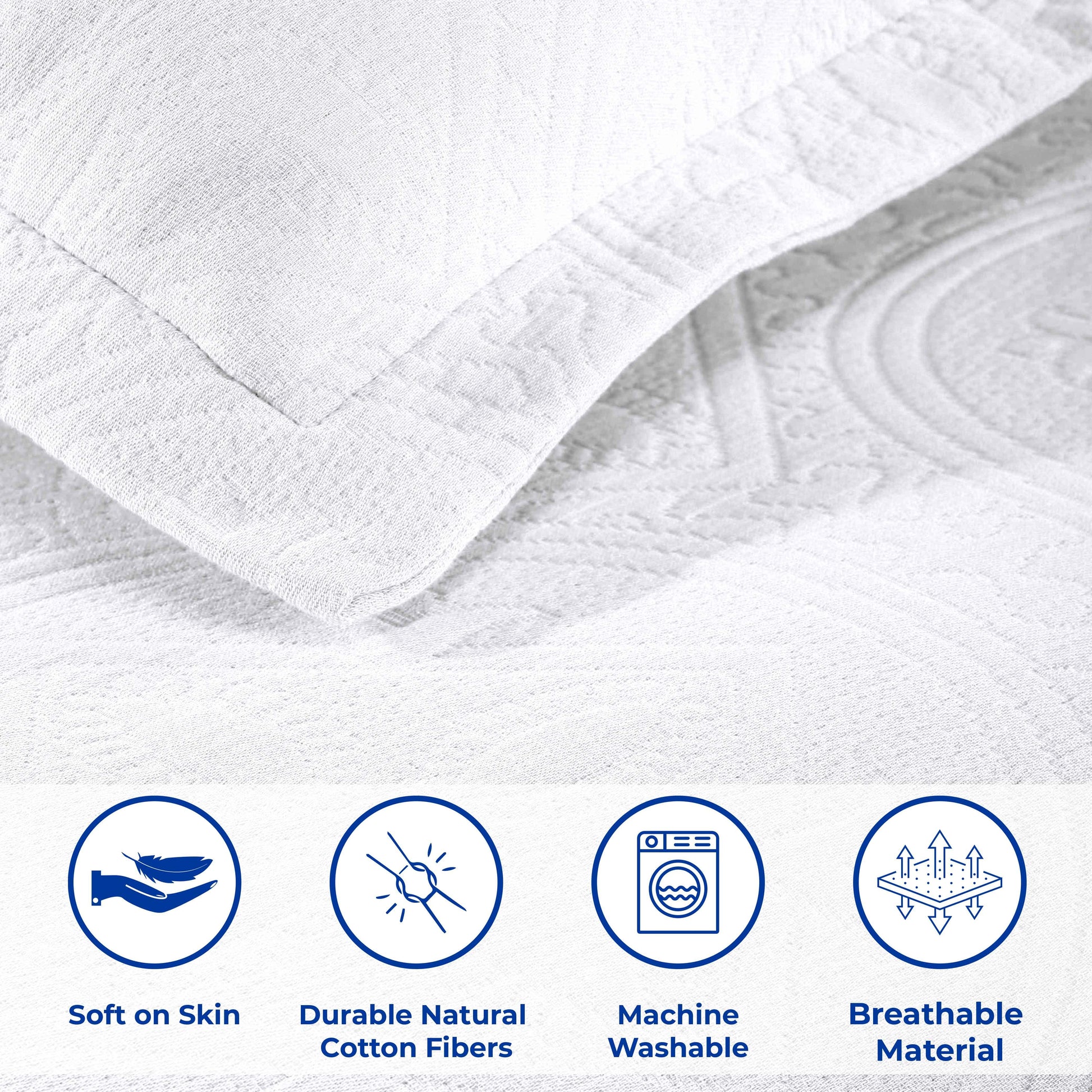 Celtic Circle Cotton Jacquard Matelasse Bedspread Set - Bedspread by Superior Brand
