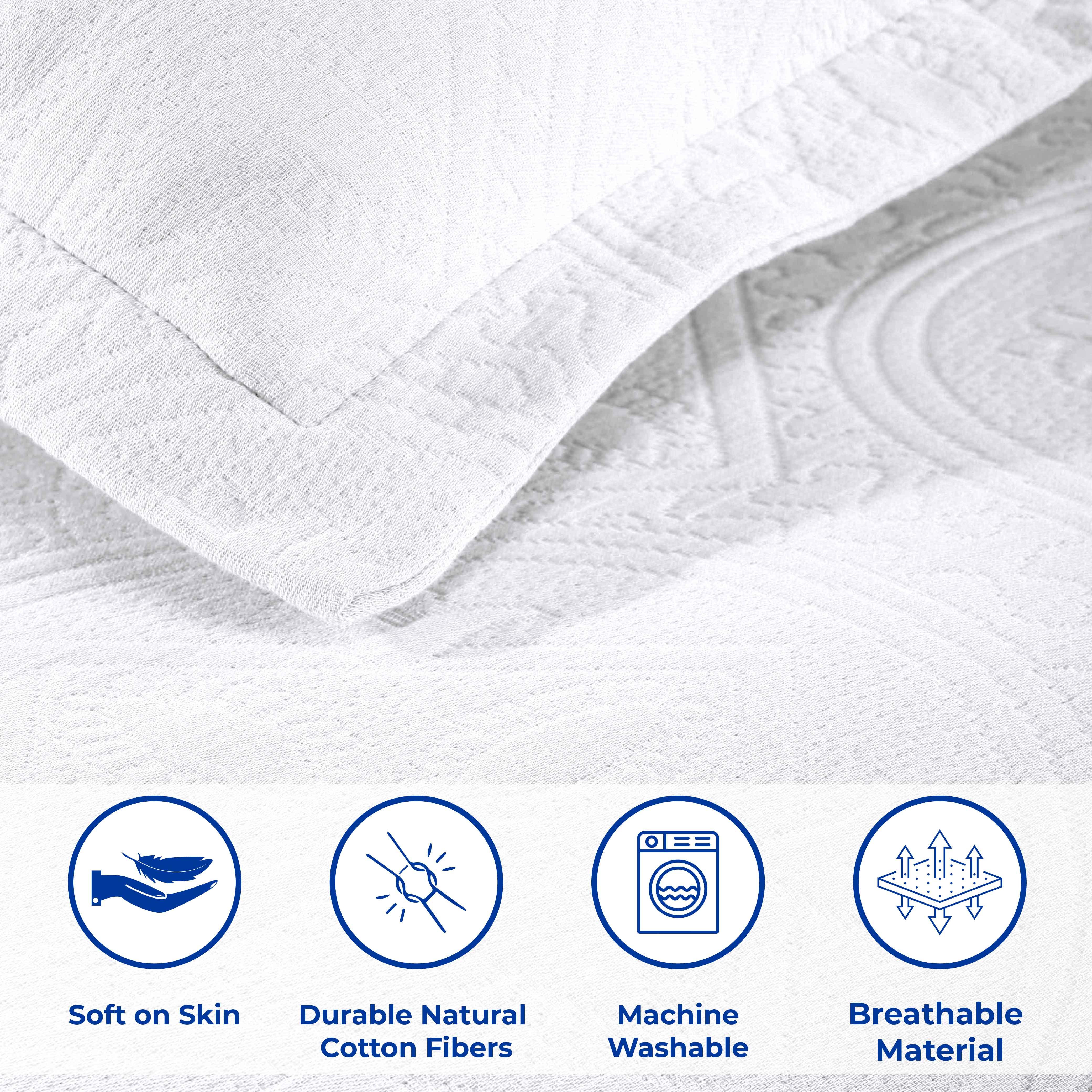 Celtic Circle Cotton Jacquard Matelasse Bedspread Set - Bedspread by Superior Brand