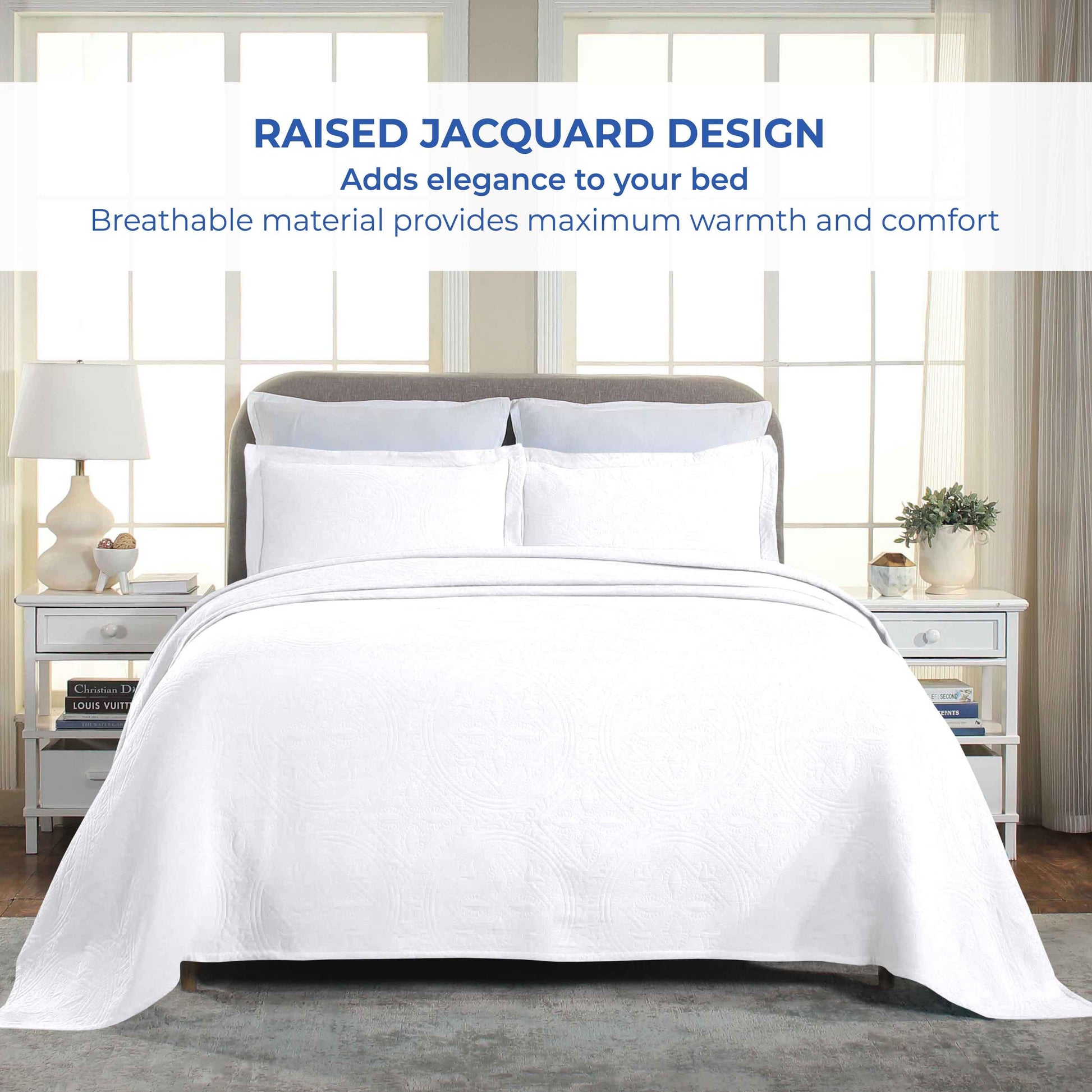 Celtic Circle Cotton Jacquard Matelasse Bedspread Set - Bedspread by Superior Brand