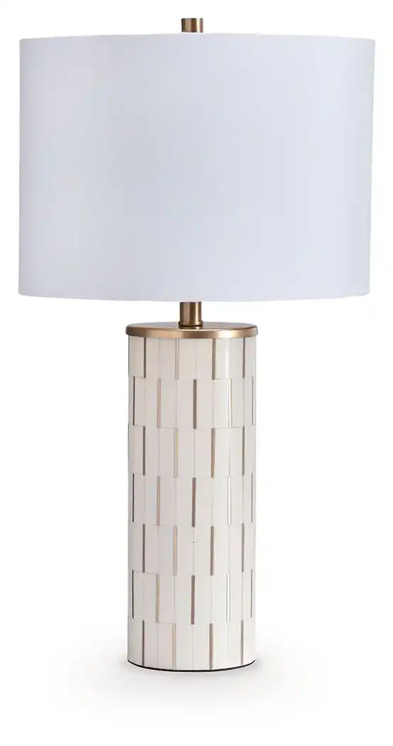Faridworth - Poly Table Lamp - White / Gold Finish - Best Buy Furniture