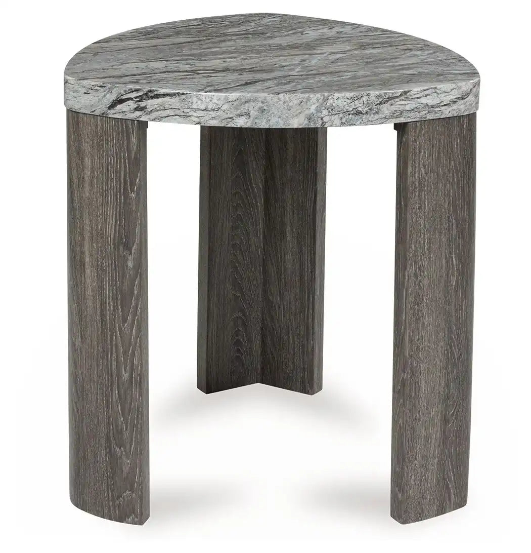 Surmour - Triangle End Table - Gray / Brown - Best Buy Furniture