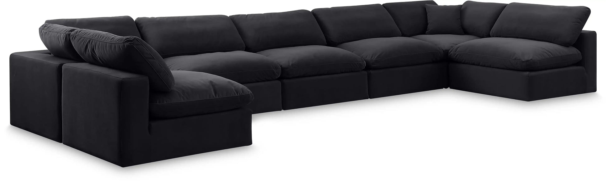 Comfy - 7 Piece Velvet Modular Armless Sectional - Best Buy Furniture