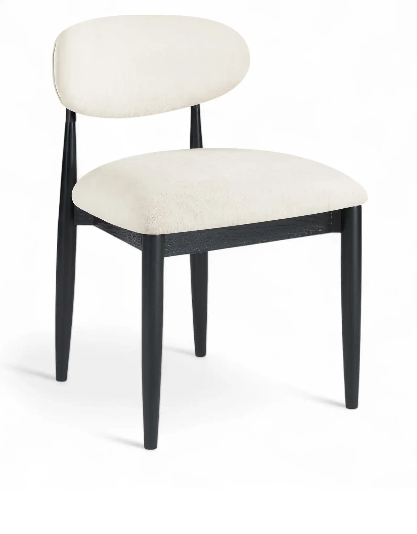 Riccio - Fabric Dining Side Chair (Set of 2) - Black Frame - Best Buy Furniture