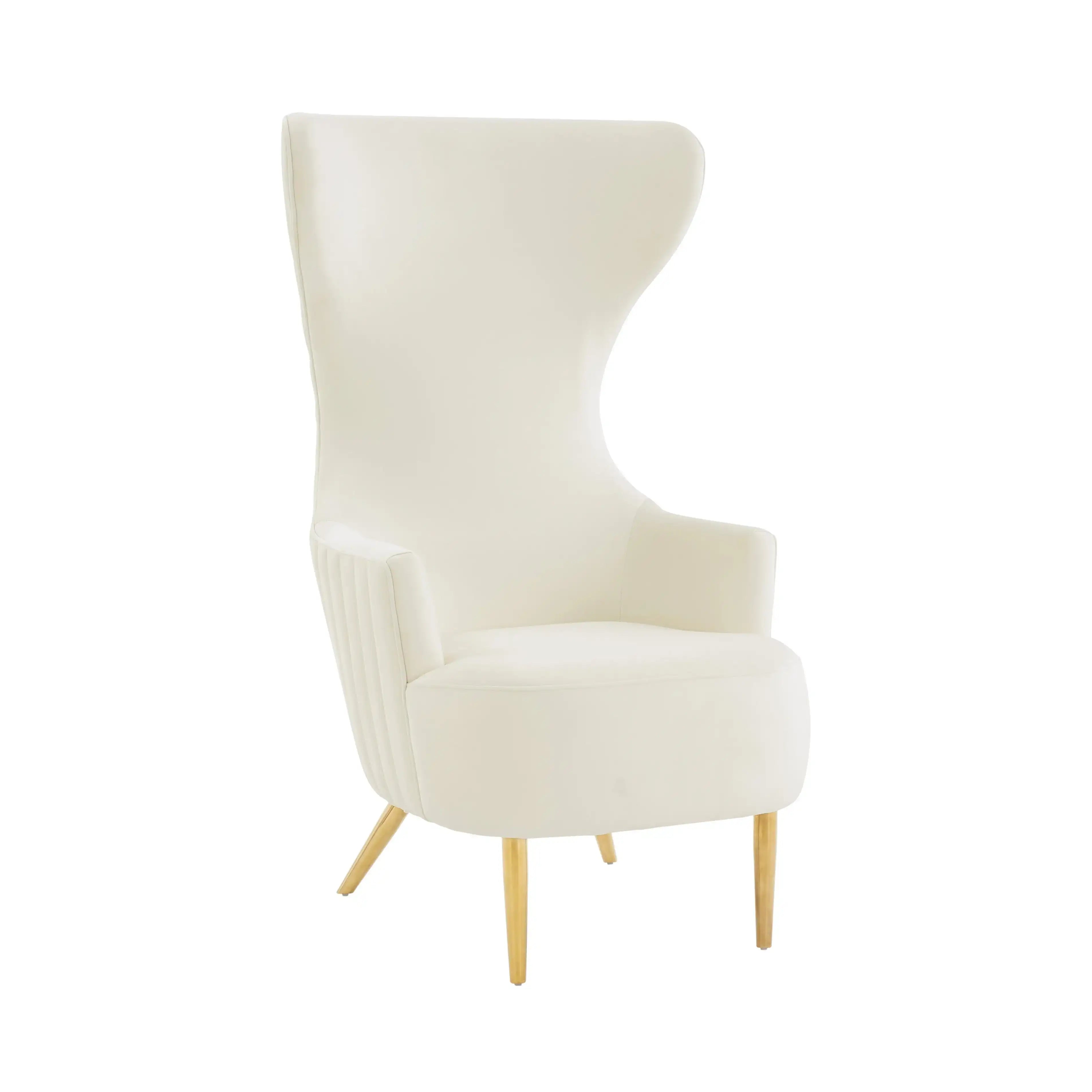 Julia - Velvet Channel Tufted Wingback Chair - Best Buy Furniture
