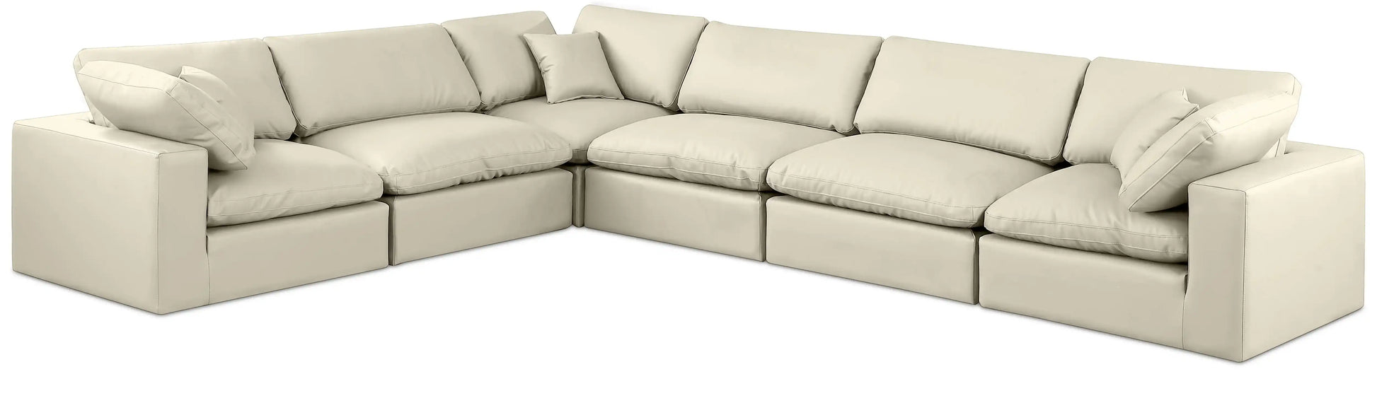 Comfy - 6 Piece Faux Leather Modular Corner Sectional - Best Buy Furniture