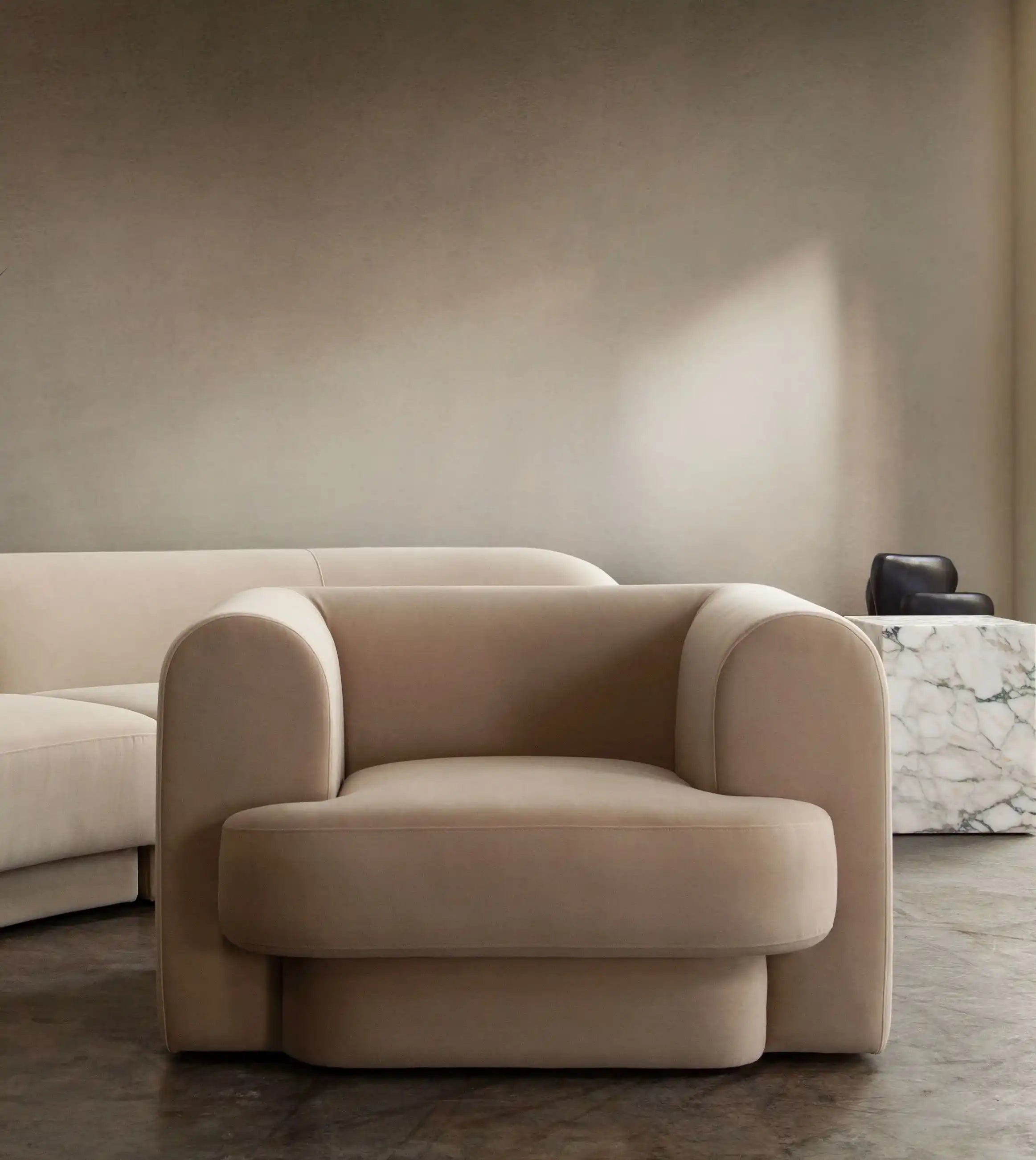 Form Camel Performance Velvet Chair - Best Buy Furniture