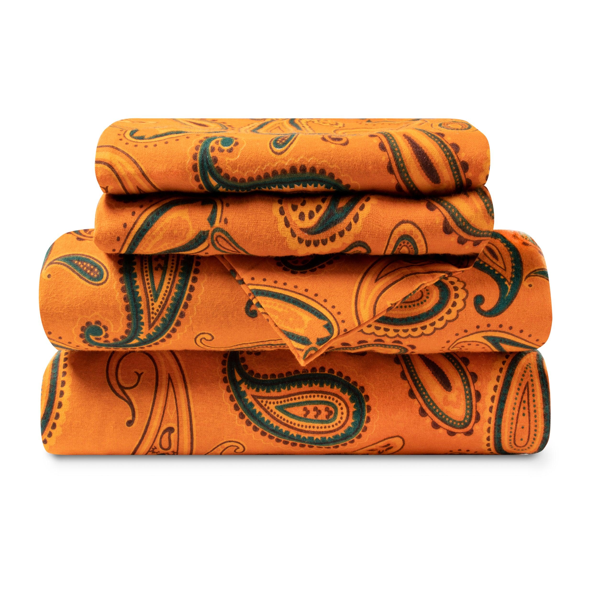 100% Cotton Flannel Bed Sheet Set Floral Paisley Deep Pocket - Sheet Set by Superior Brand