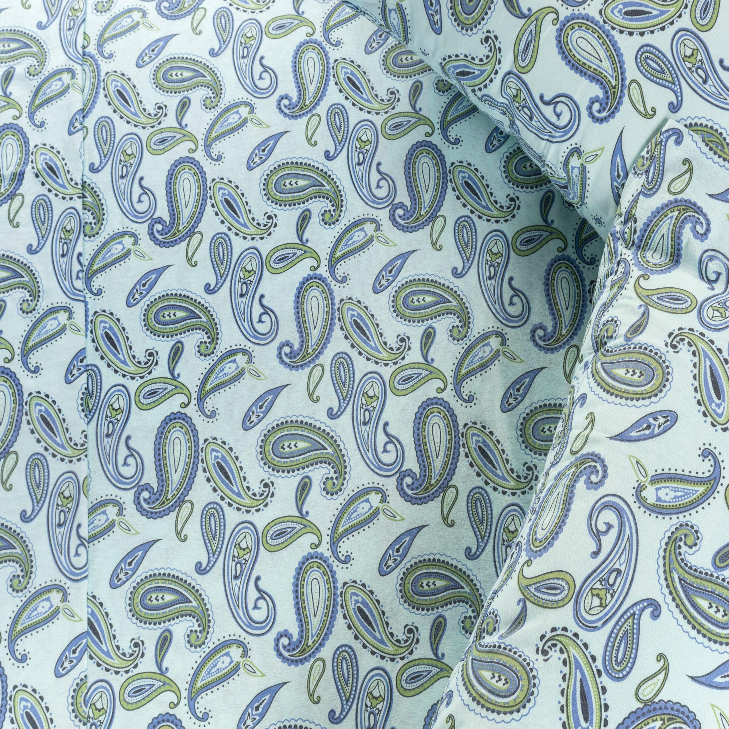 100% Cotton Flannel Bed Sheet Set Floral Paisley Deep Pocket - Sheet Set by Superior Brand