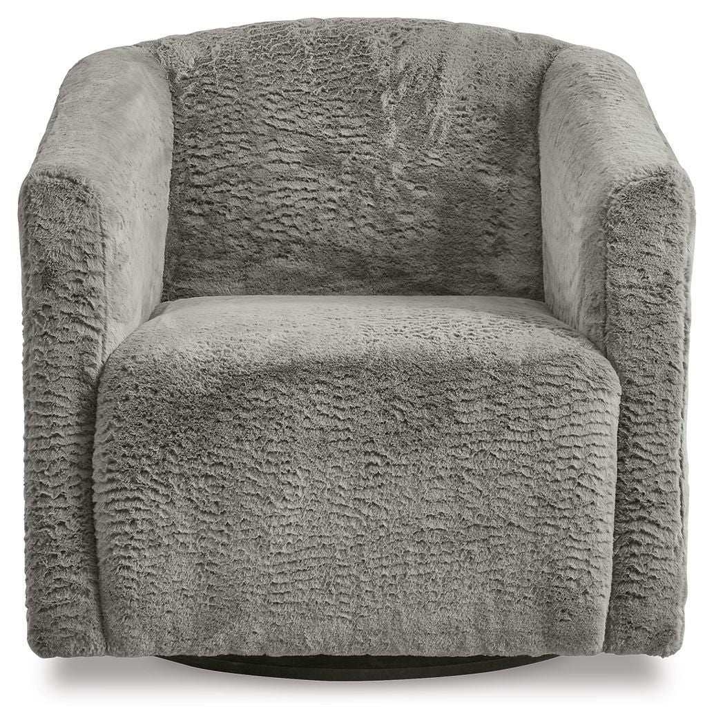 Bramner - Swivel Accent Chair - Charcoal - Best Buy Furniture