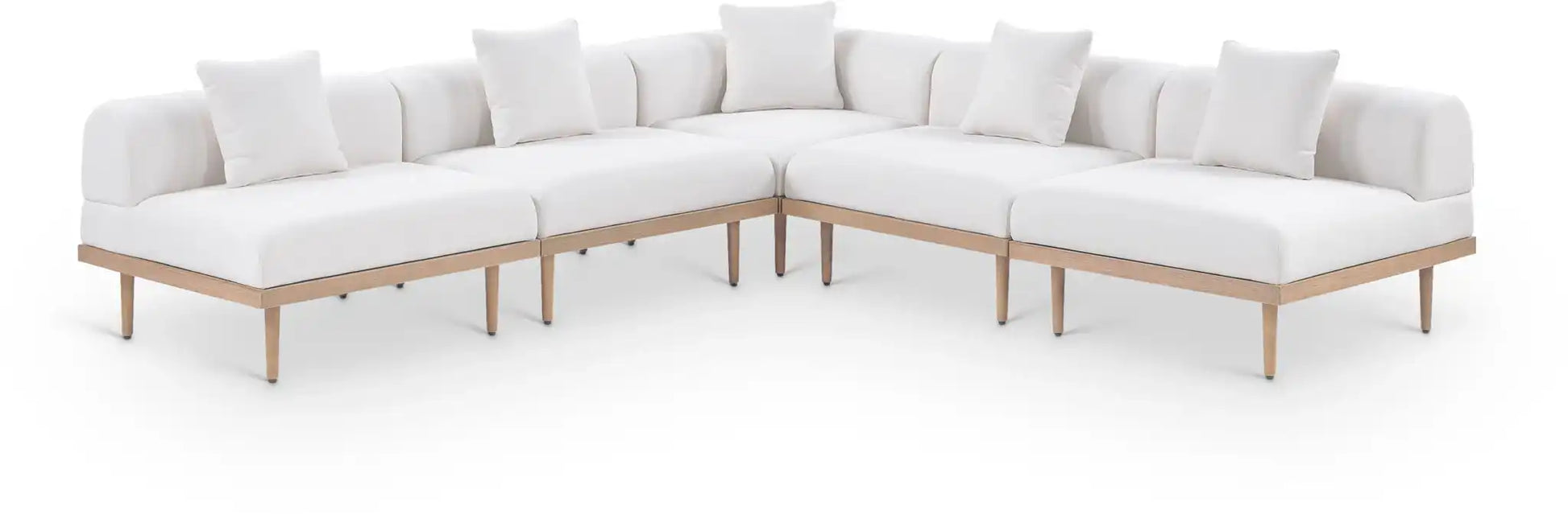 Laguna - 5 Piece 106.5" Upholstered Outdoor Patio Modular Sectional - Best Buy Furniture