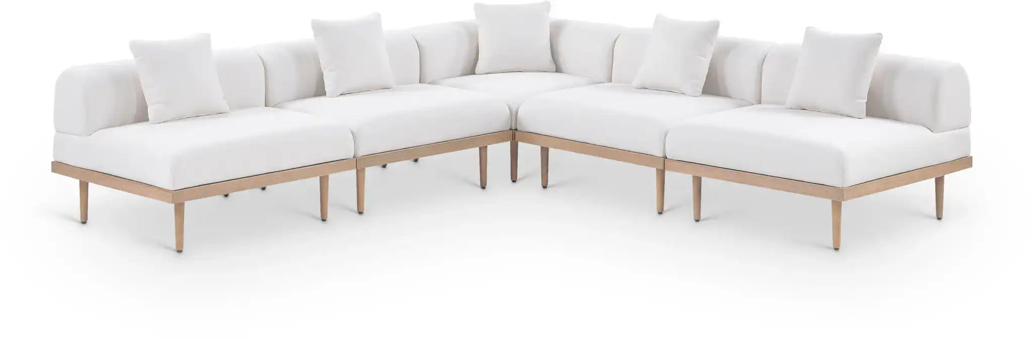 Laguna - 5 Piece 106.5" Upholstered Outdoor Patio Modular Sectional - Best Buy Furniture