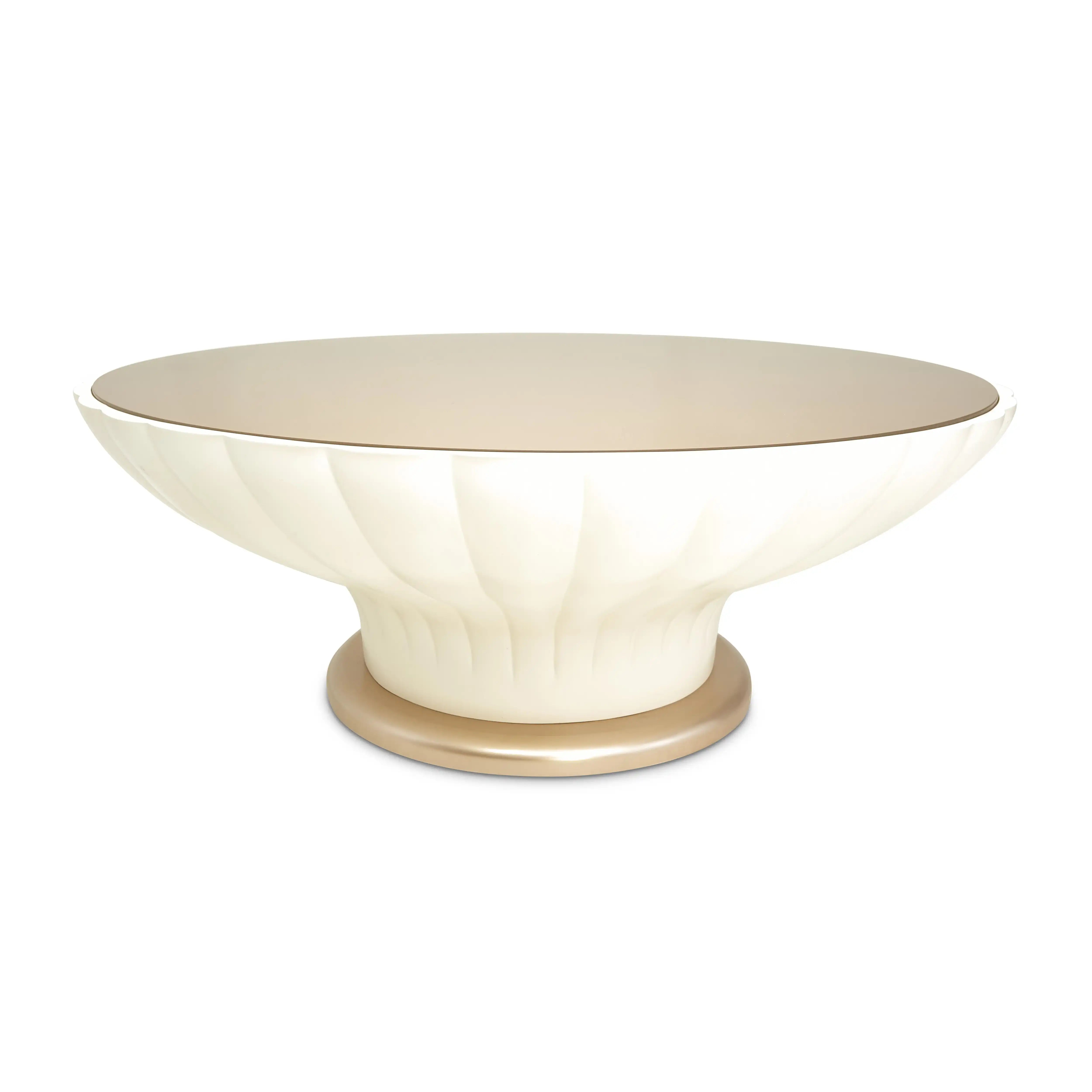 La Rachelle - Scalloped Round Cocktail Table - Champagne - Best Buy Furniture