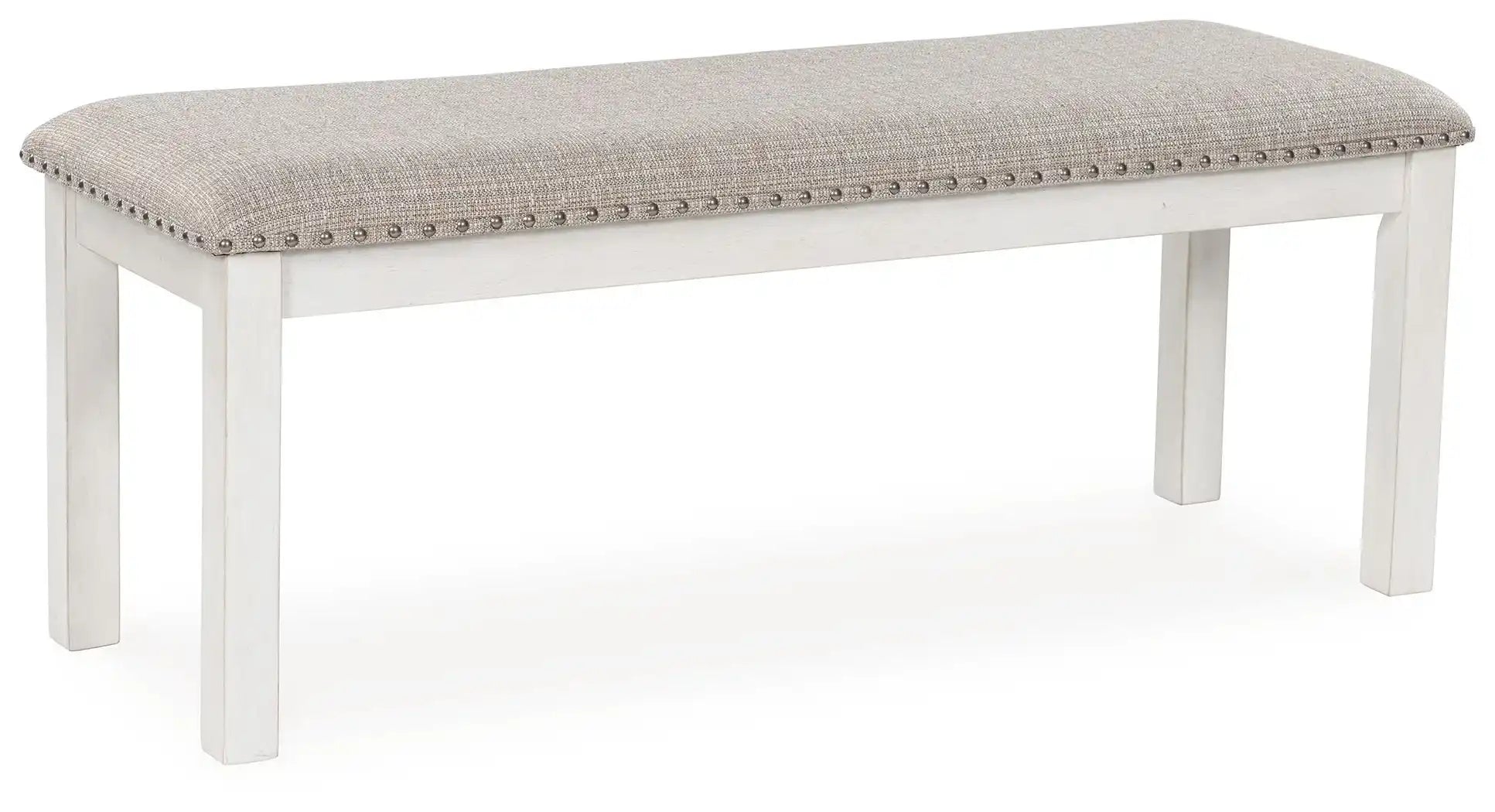 Robbinsdale - Large Upholstered Dining Room Bench - Antique White - Best Buy Furniture