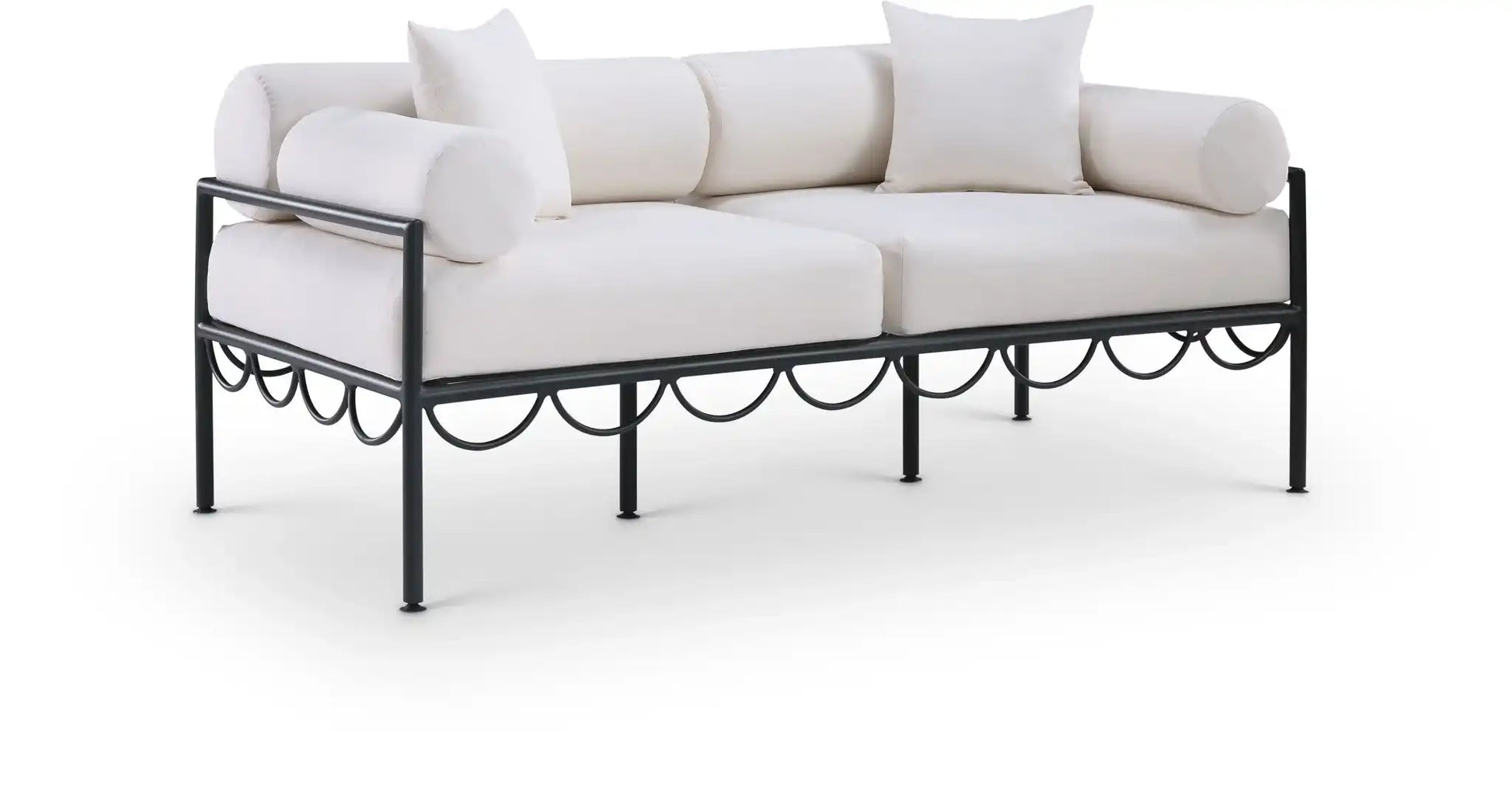Portofino - Resilient Water Repellent Fabric 69.75" Upholstered Outdoor Patio Loveseat - Best Buy Furniture
