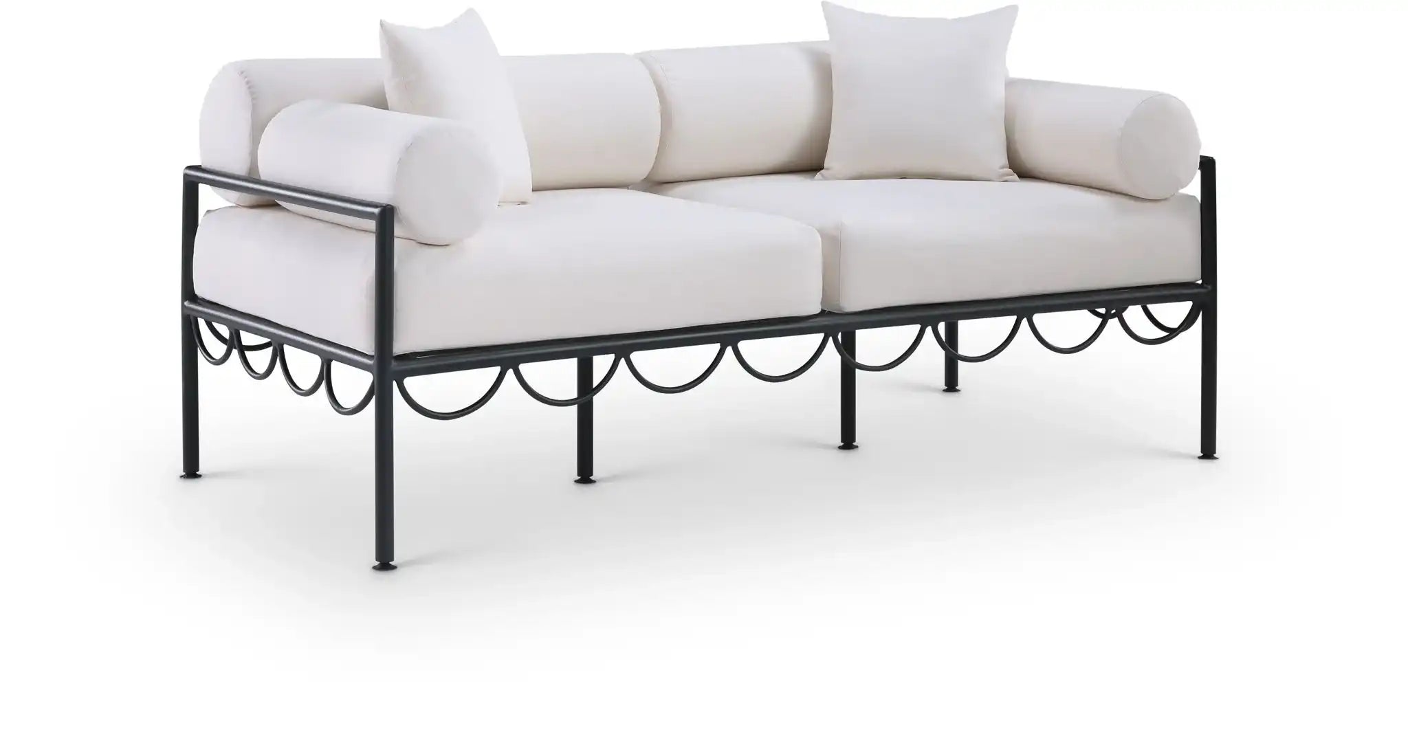 Portofino - Resilient Water Repellent Fabric 69.75" Upholstered Outdoor Patio Loveseat - Best Buy Furniture