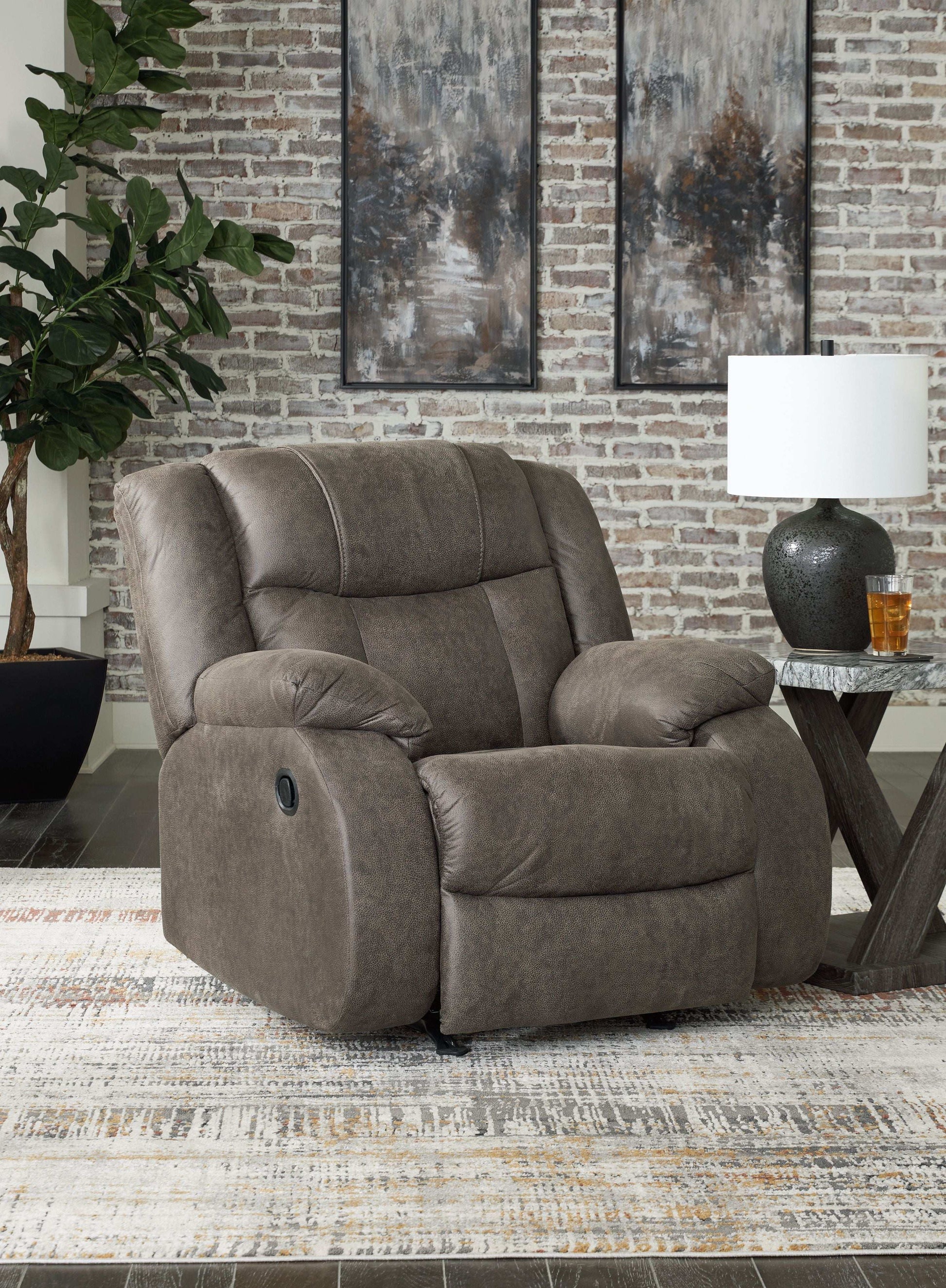 First Base - Rocker Recliner - Gunmetal - Best Buy Furniture