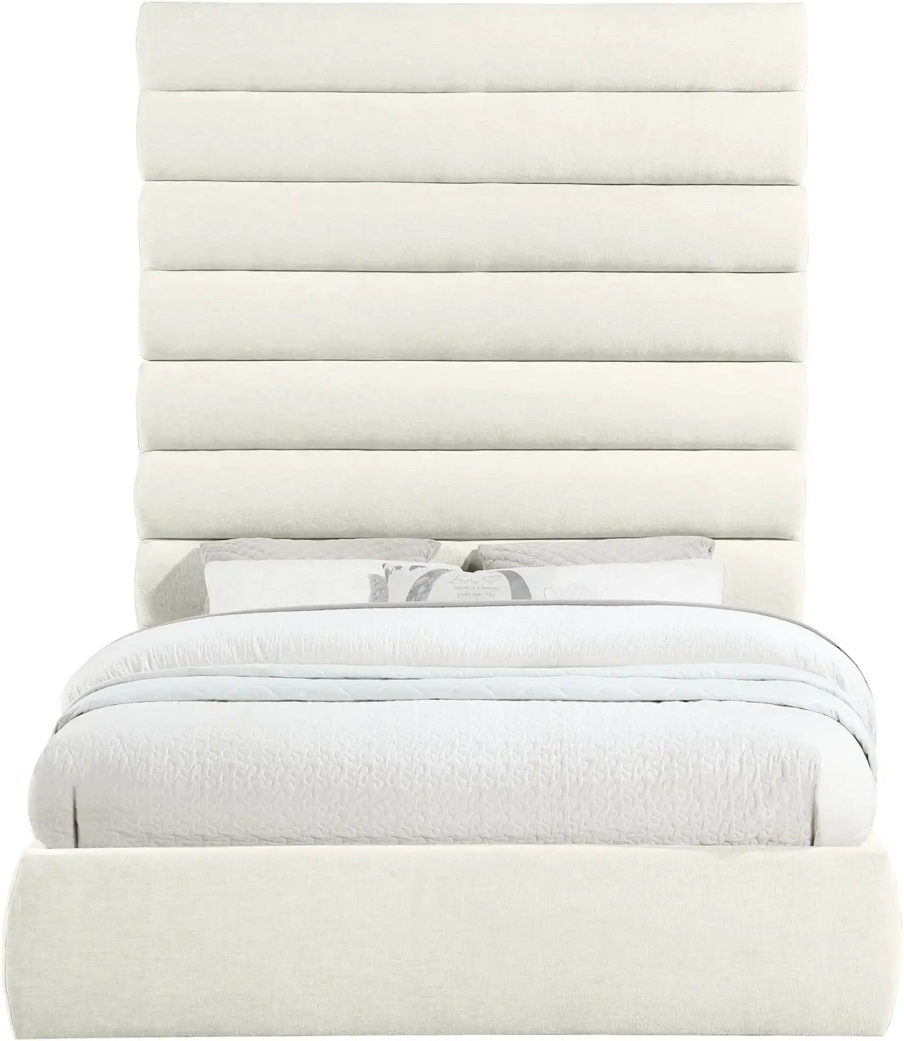 Adam - Chenille Fabric Bed With 89" Headboard