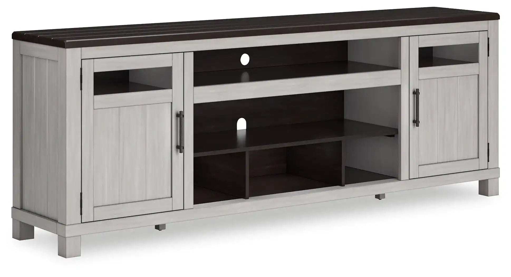 Darborn - XL TV Stand W/Fireplace Option - Gray / Brown - Best Buy Furniture