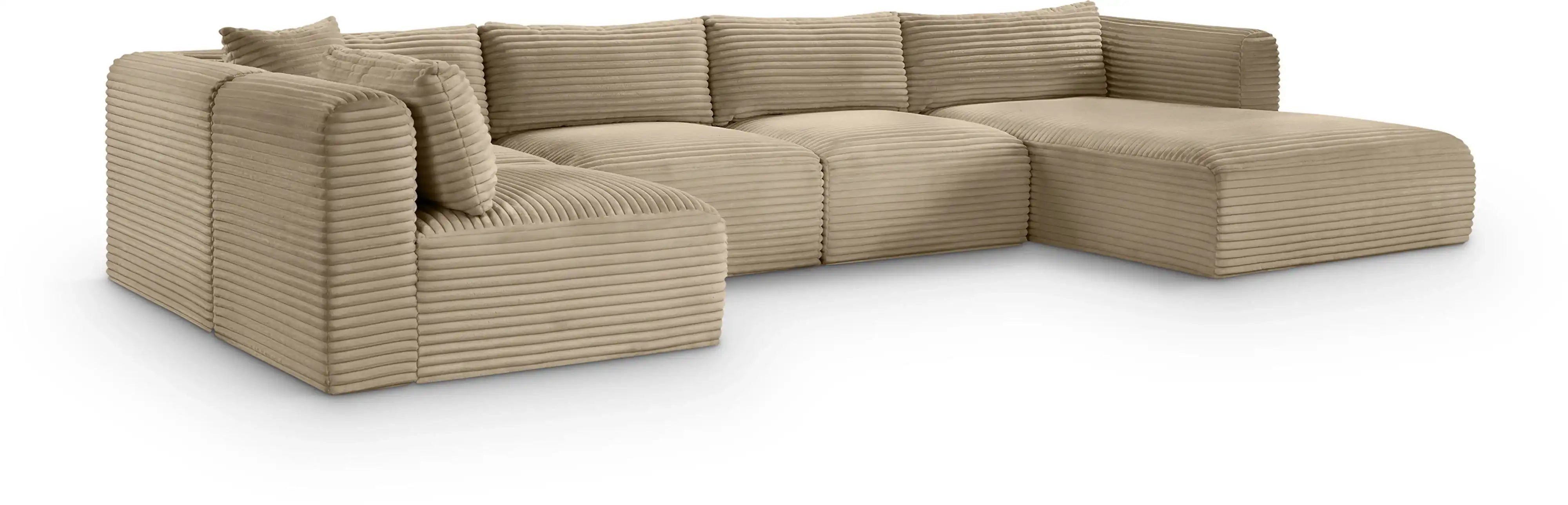 Shaggy - Fabric 5 Piece Modular U-Shaped Sectional - Best Buy Furniture