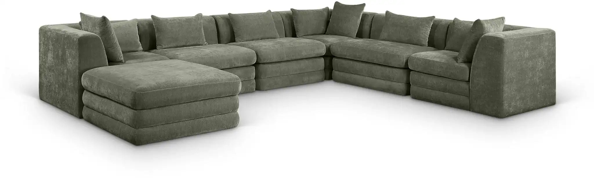 Stellar - 7 Piece Chenille Fabric Upholstered Modular Sectional - Best Buy Furniture