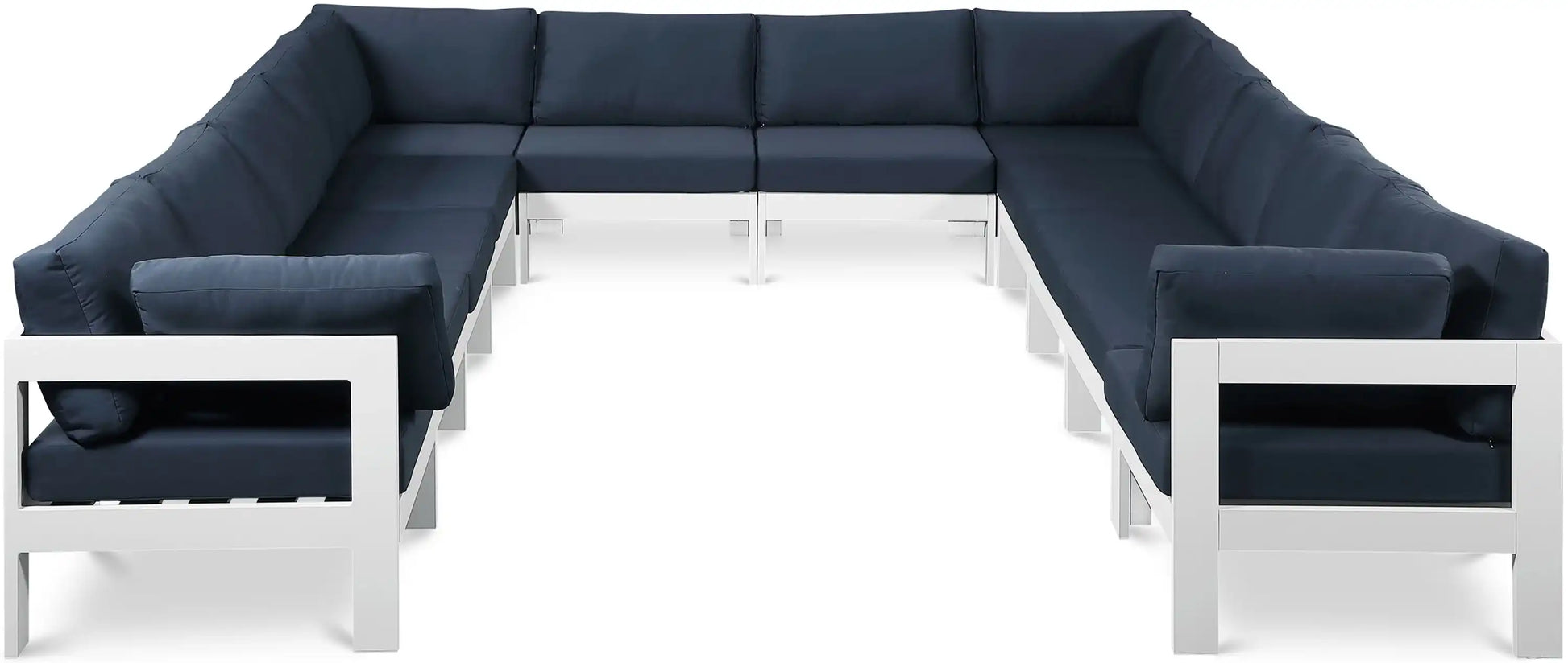 Nizuc - Outdoor Patio 12 Piece Modular Sectional With White Frame - Best Buy Furniture