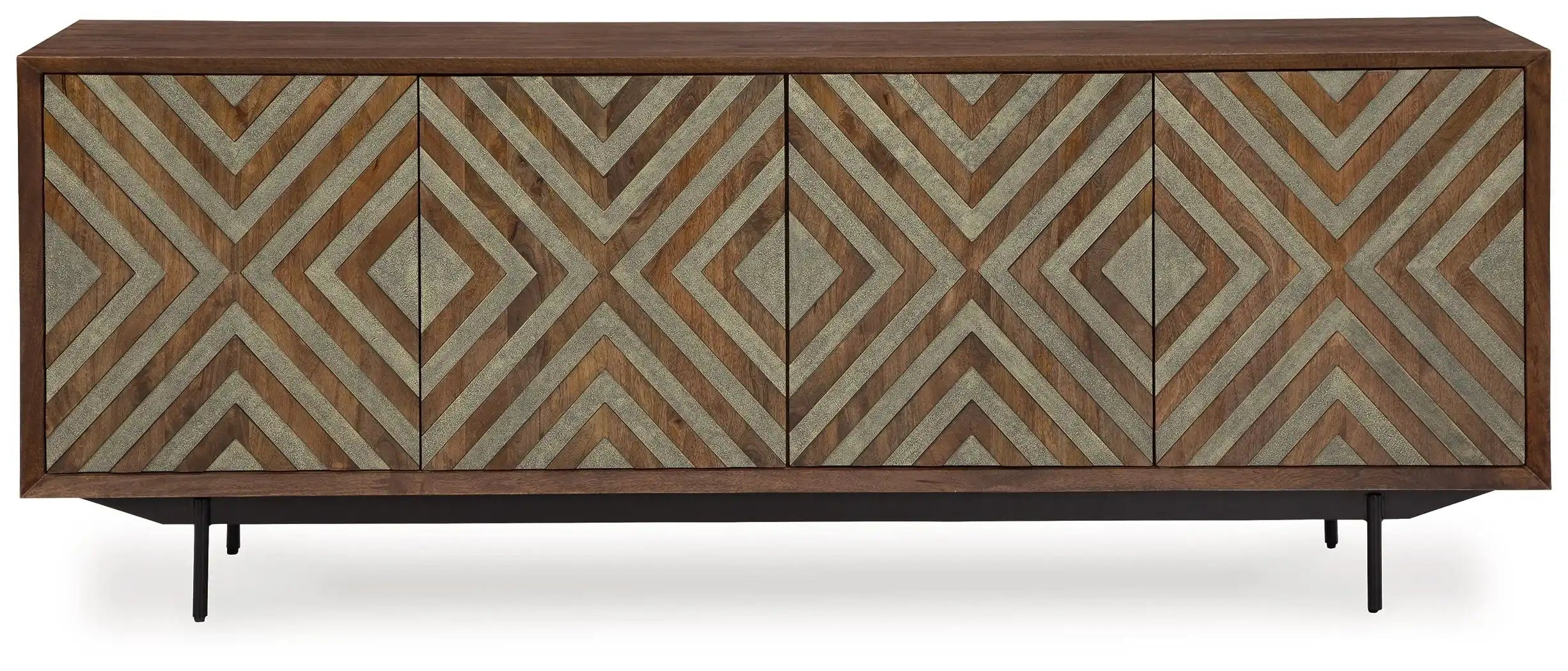 Dreggan - Accent Cabinet - Brown / Gold Finish - Best Buy Furniture