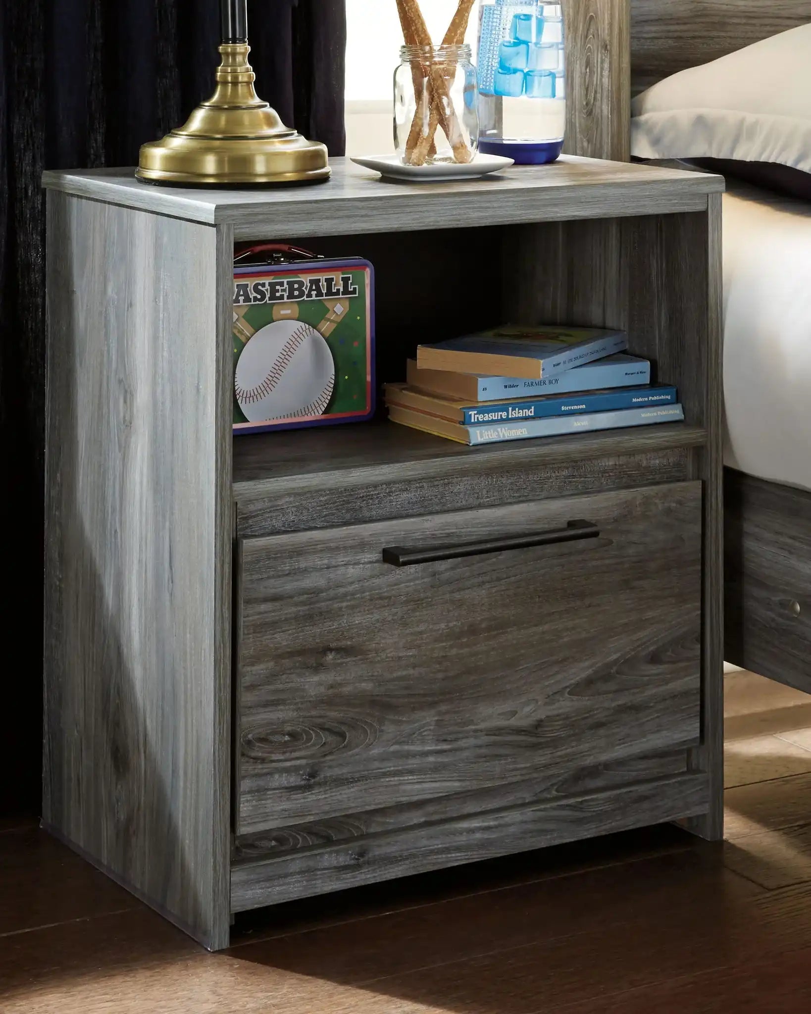 Baystorm - One Drawer Night Stand - Best Buy Furniture