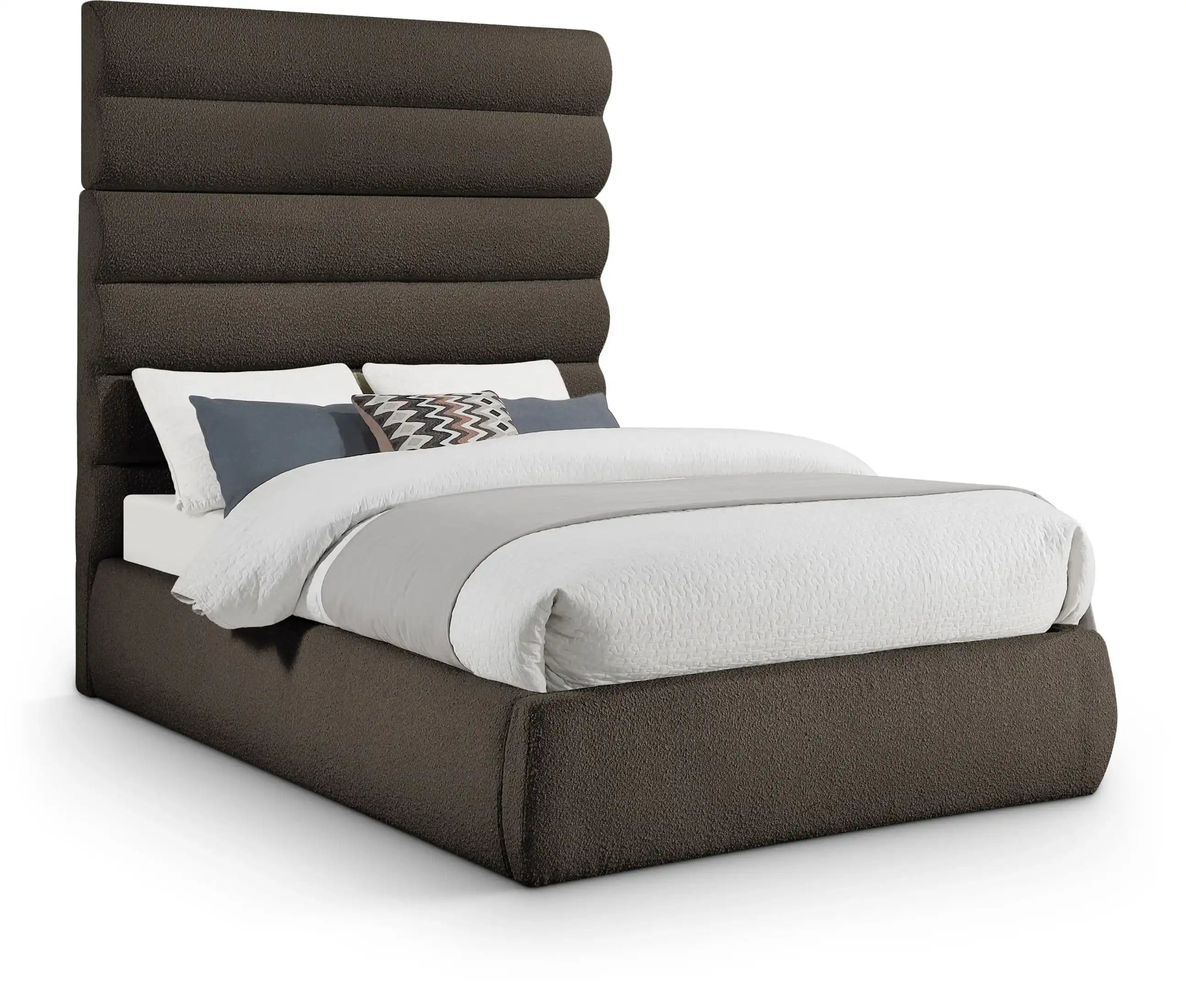 Adam - Boucle Fabric Bed With 70.5" Headboard - Best Buy Furniture