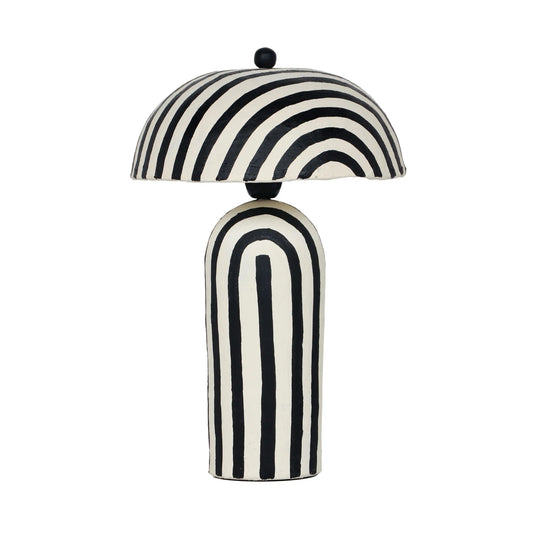 Maiori - Striped Papier Mache Table Lamp - Best Buy Furniture