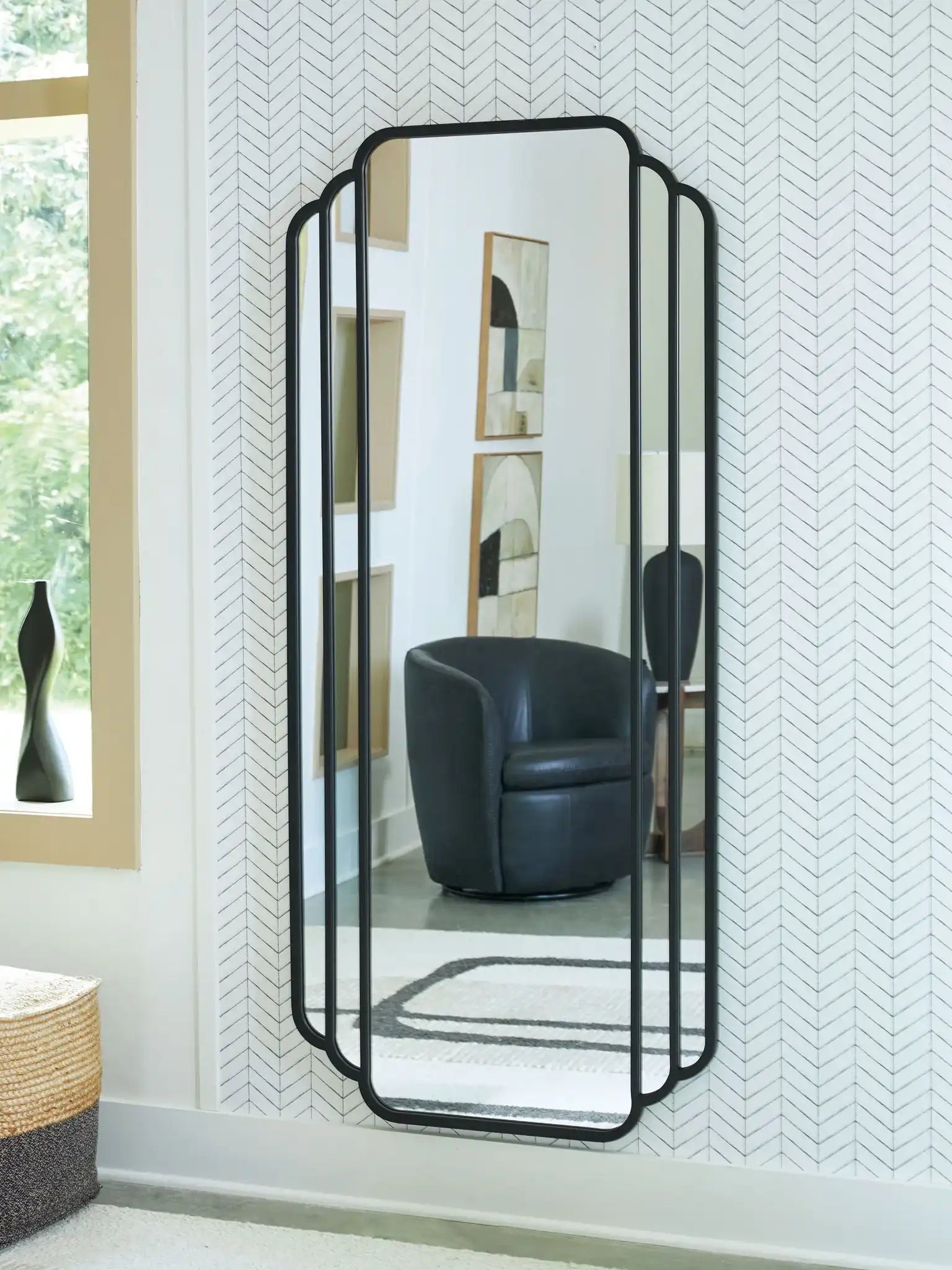 Antigone - Floor Mirror - Black - Best Buy Furniture